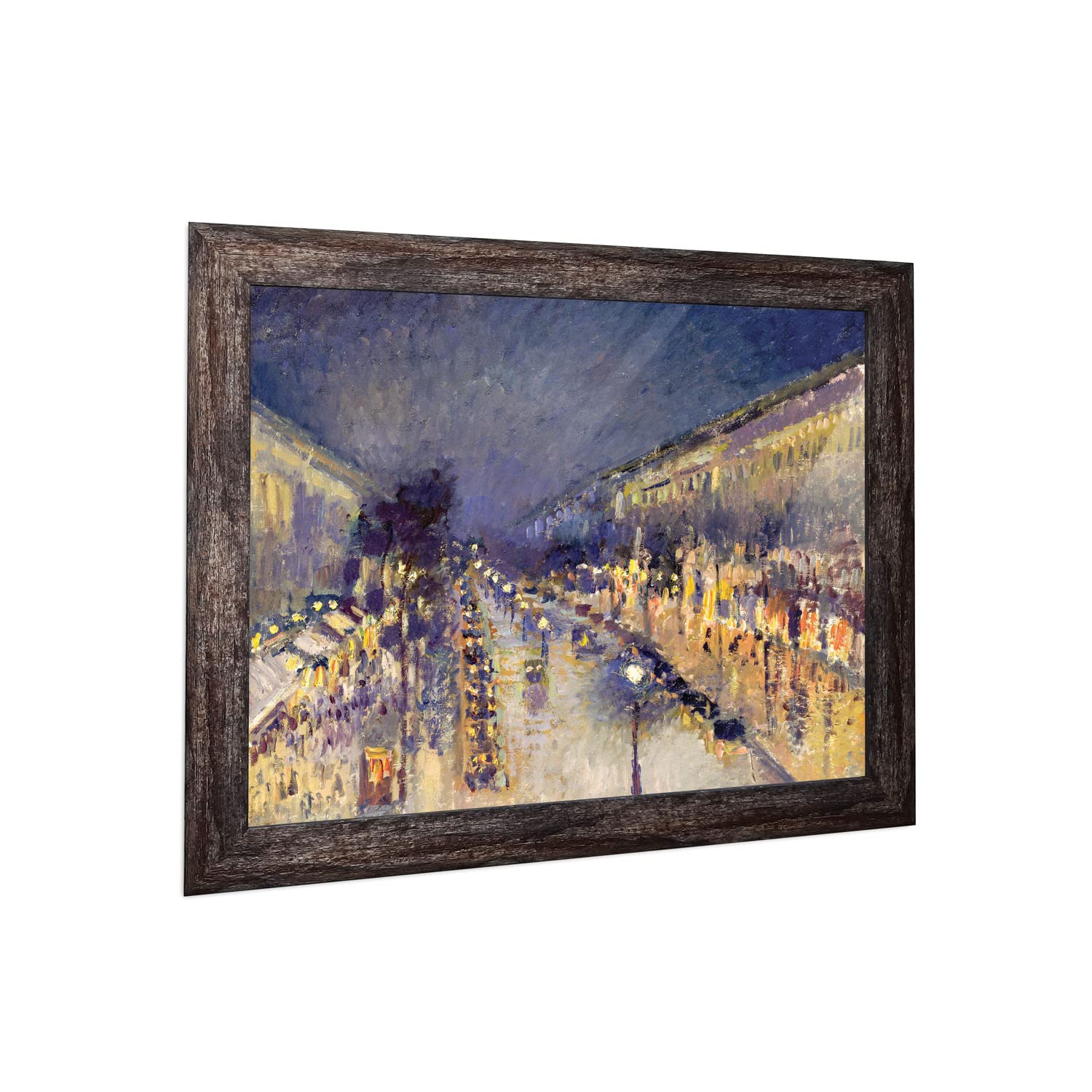 Crossroads Home Dcor The Boulevard Montmartre At Night By Camille Pissaro, Modern Urban Wall Art, 11X14 2408Bw
