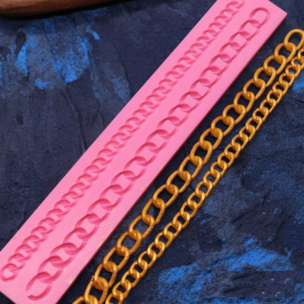 Anyana Diamond Purse Bag Long Chain Cake Border Mould Silicone Fondant Cake Mold Cake Decorating Pastry Gum Paste Tool Kitchen C