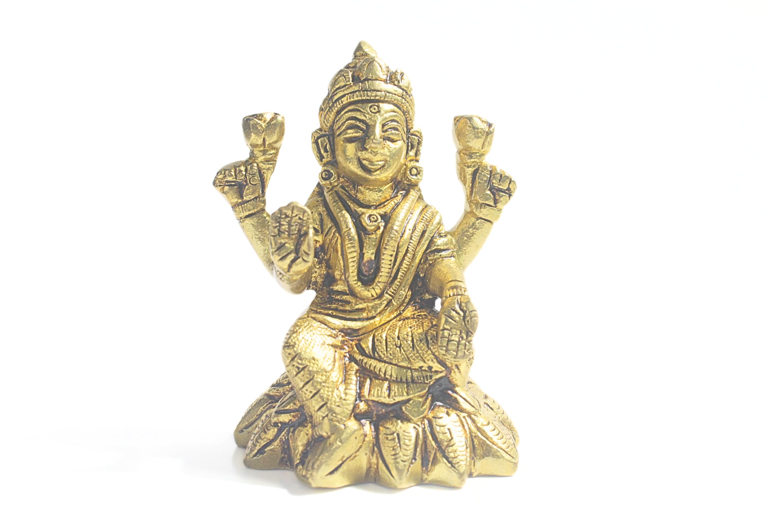 Ekatmane Superfine Brass(Pital) Laxmi And Ganesh Idol Set For Diwali And Laxmi Puja, Office And Home Decor | 650Gm Weight