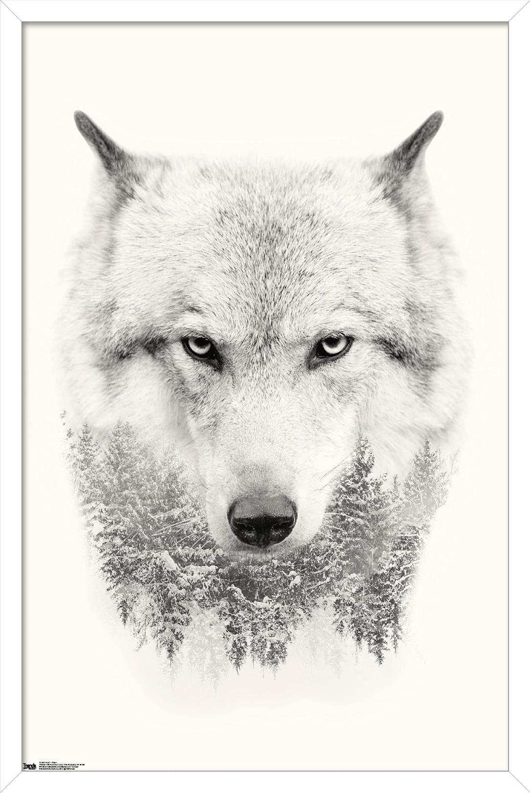 Trends International Wolf - Trees Wall Poster, 22.375'' X 34'', White Framed Version
