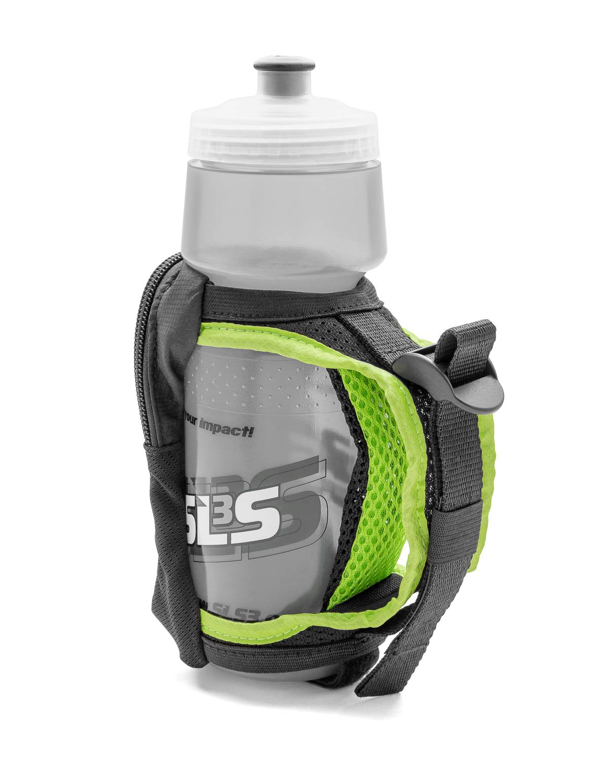 Sls3 Running Handheld Water Bottle - 24 Oz Runners Bottle + Running Water Bottle Hand Strap, Adjustable W/Zippered Pocket - Hand