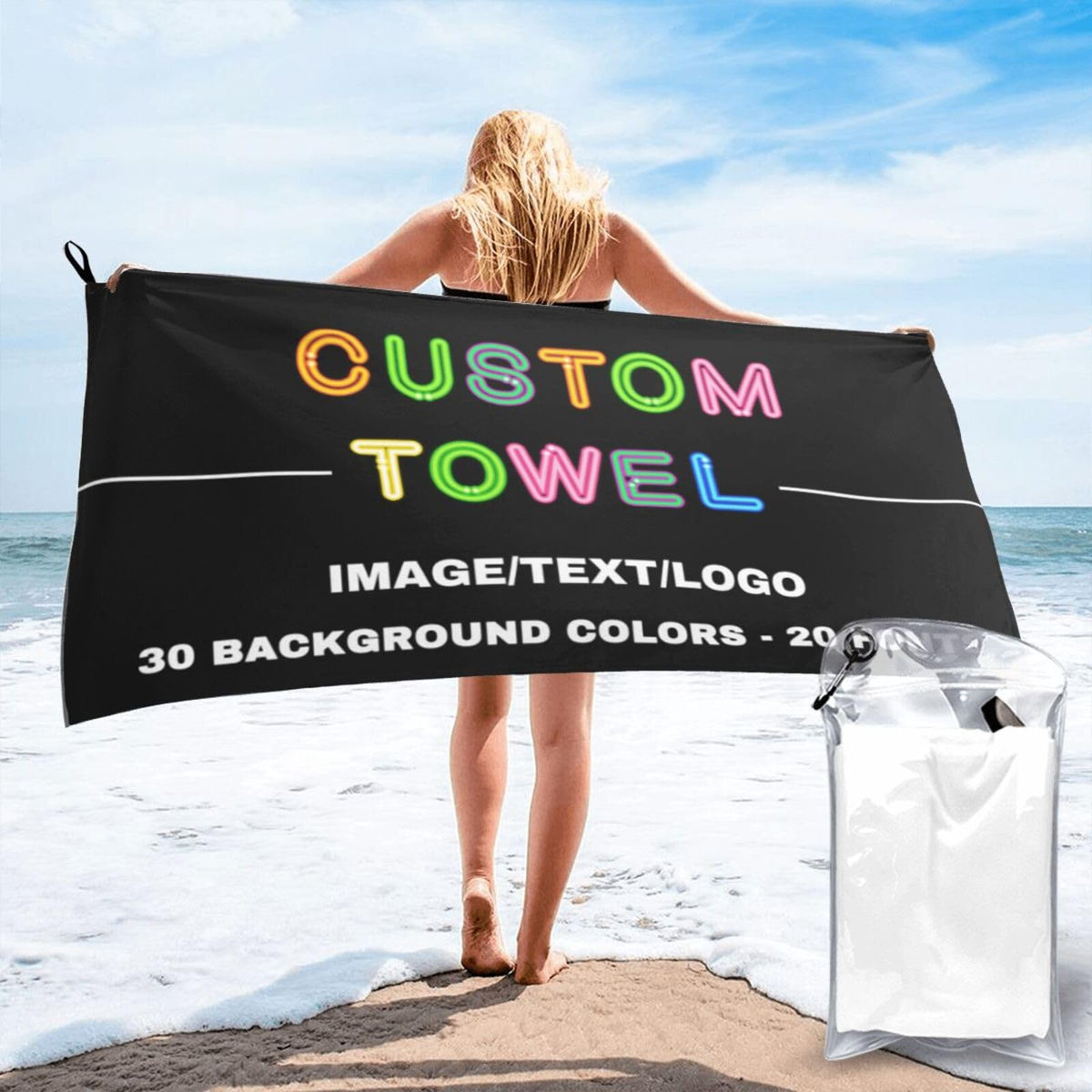 Xiayuehua Custom Beach Towel Personalized Beach Blanket With Image Text Logo Microfiber Beach Towels Quick Dry Towel For Travel