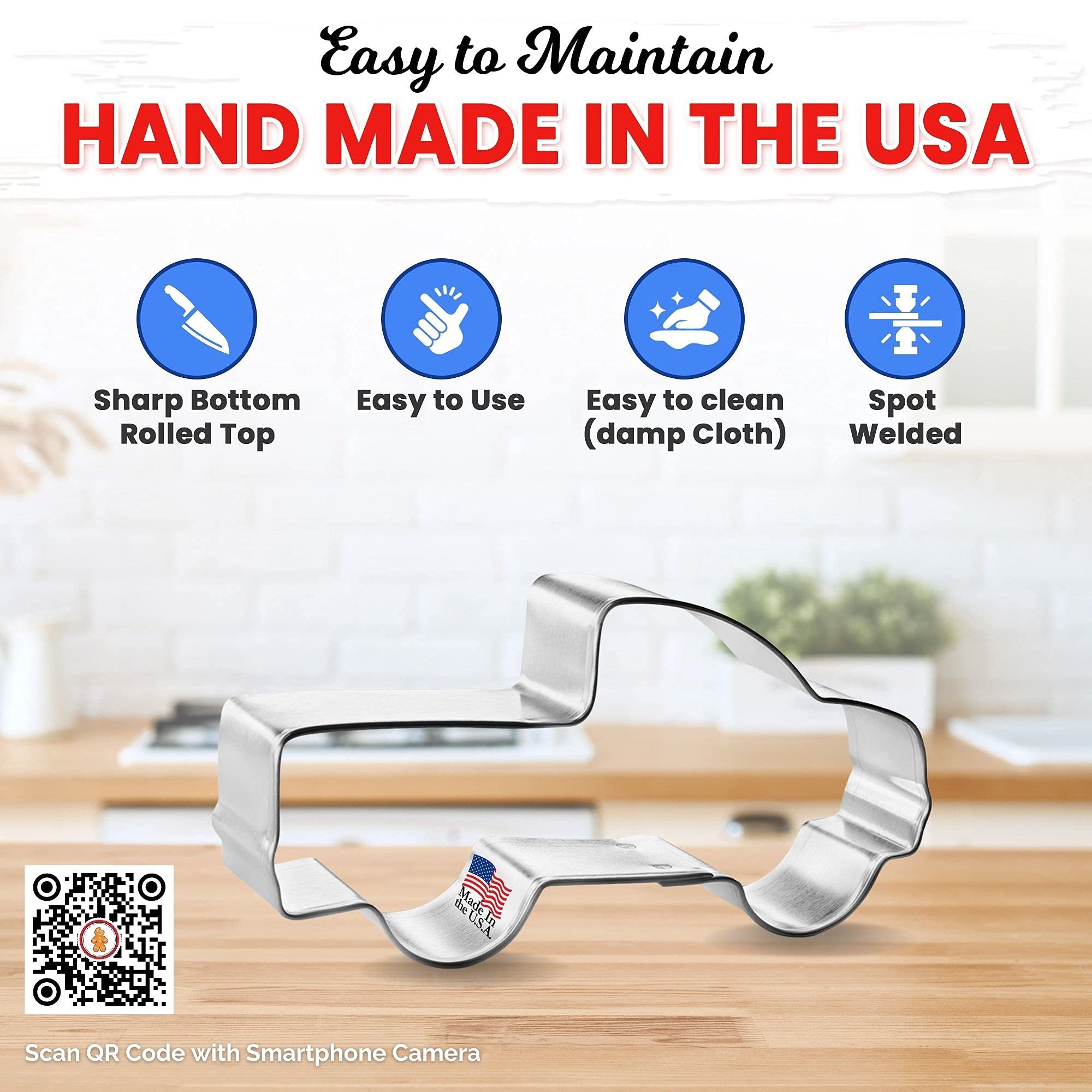 Pick Up Truck Cookie Cutter 4 Inch - Made In The Usa - Foose Cookie Cutters Tin Plated Steel - Pick Up Truck Cookie Mold