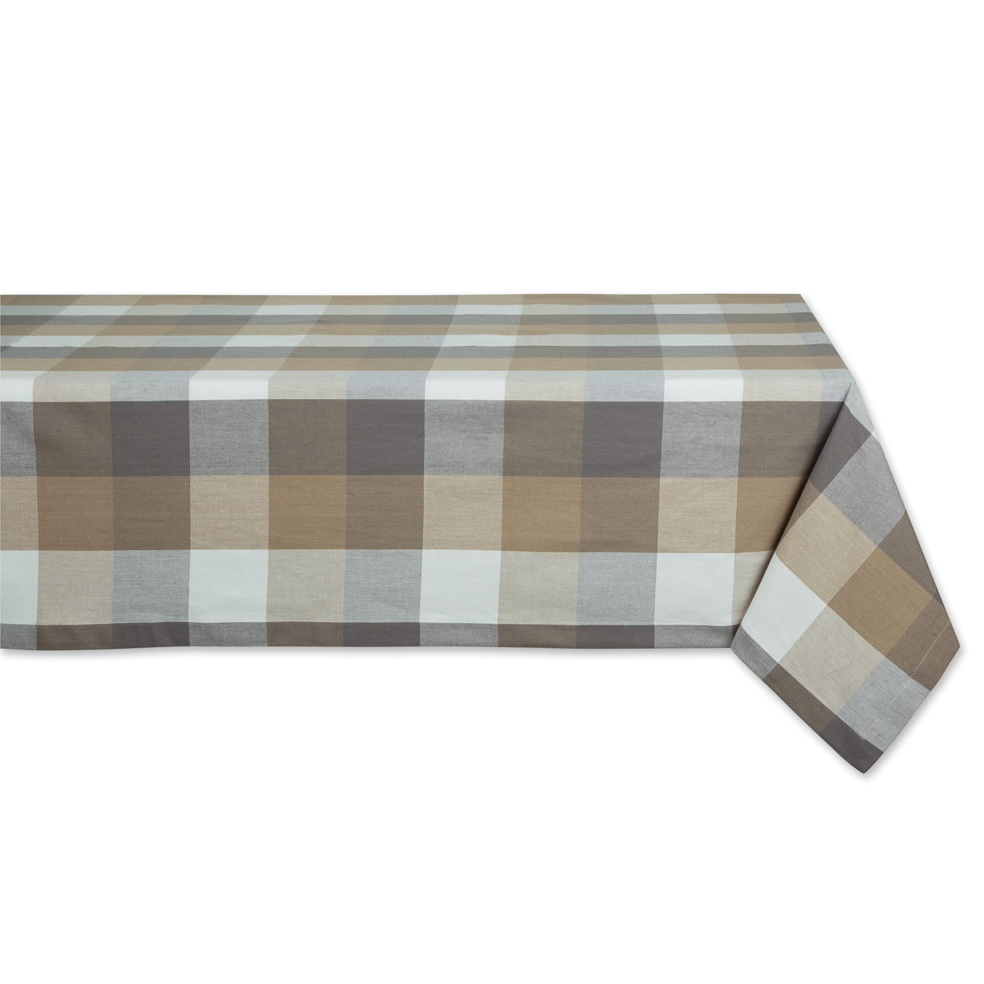 DII Stone Tri Color Check Tablecloth