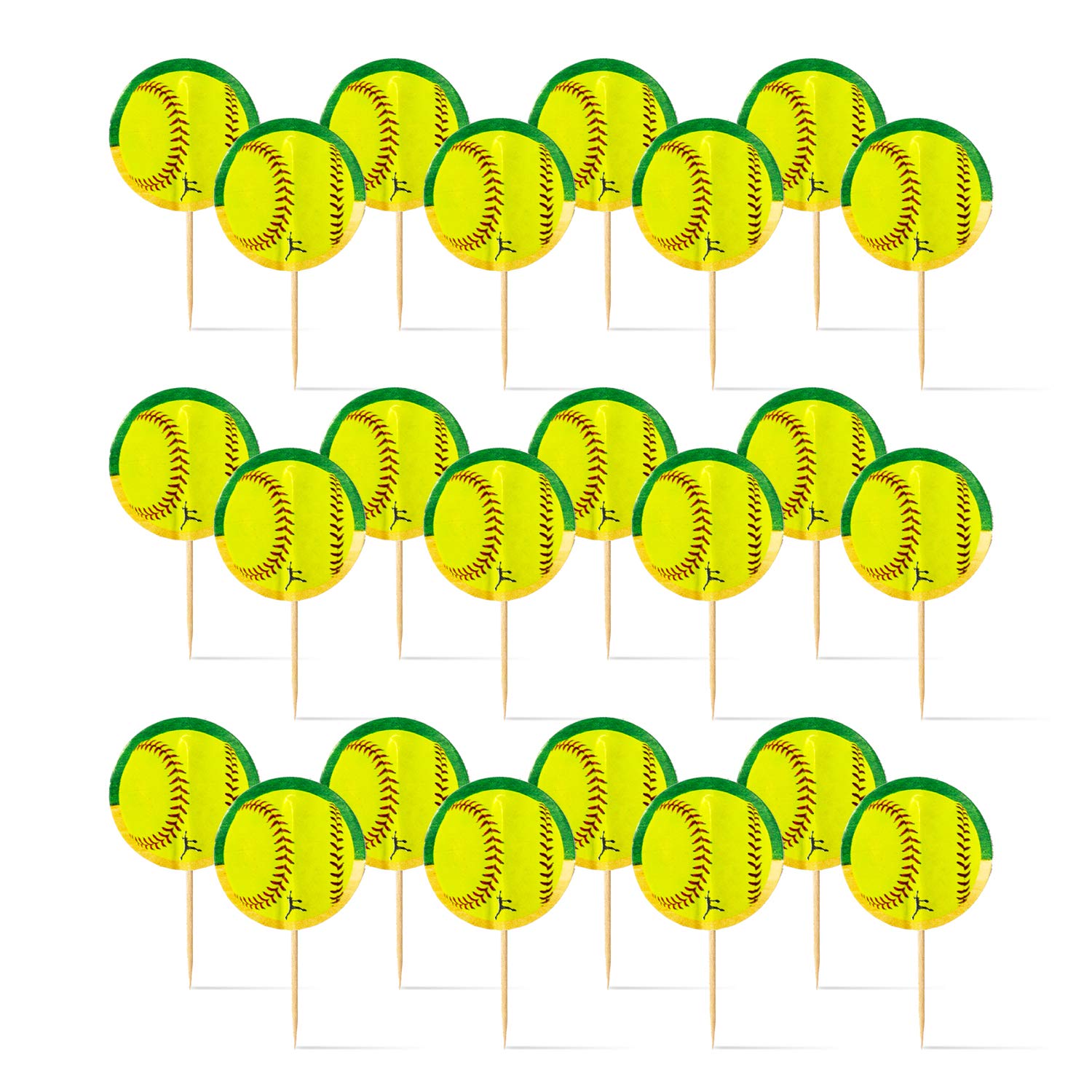 Softball Party Picks (24 Pack) Girls Fastpitch Softball, Extra Innings Collection by Havercamp
