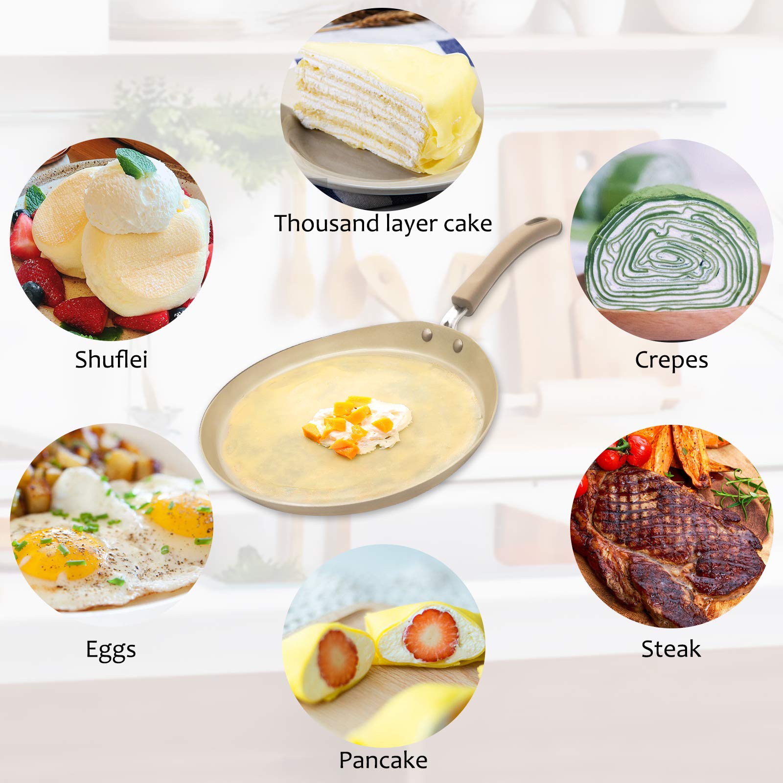 Soldadito Crepes Pancake Pans Nonstick Frying Pan Induction Omelette Skillet Carbon Steel Griddle Flat Pan Crepe Maker With Acce