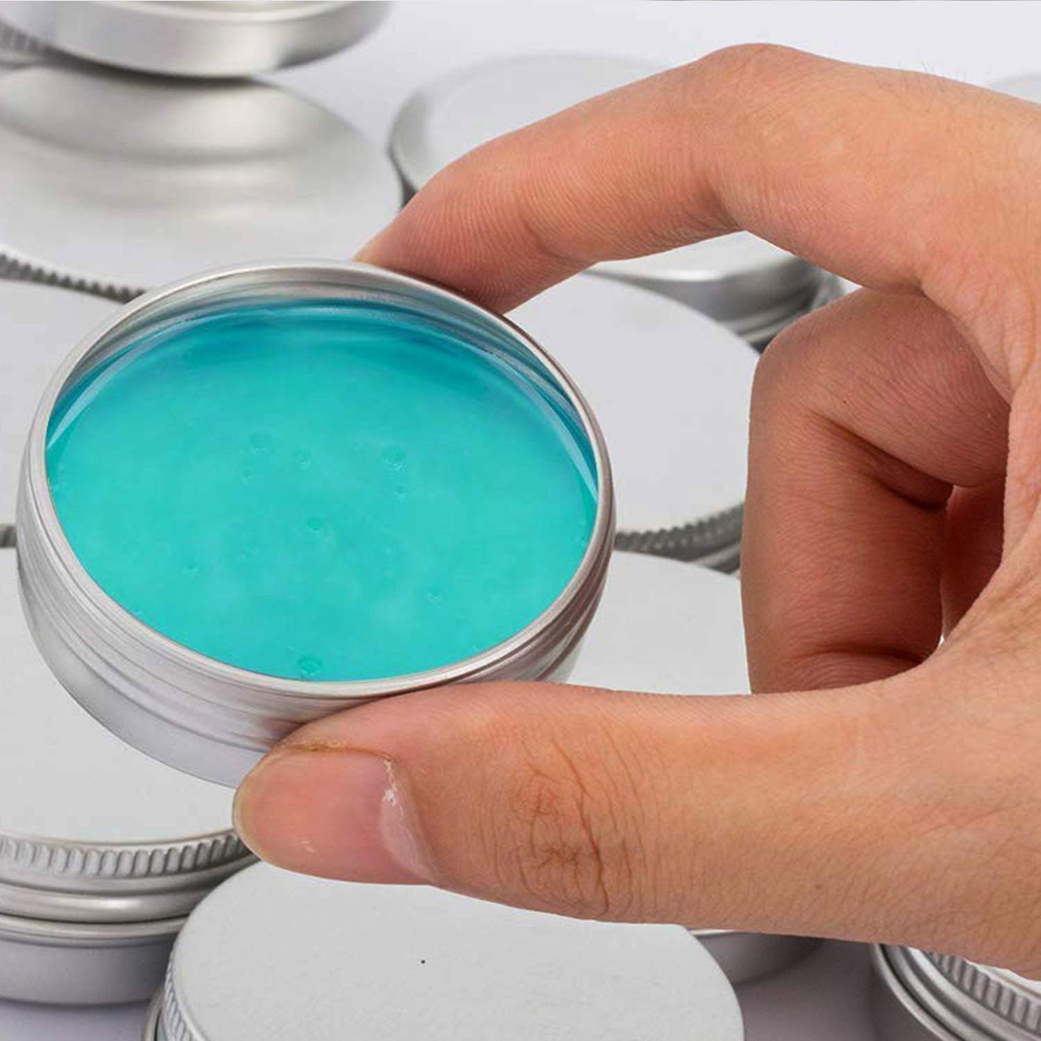 Hulless 0.5 Ounce Aluminum Tin Jar Refillable Containers 15 ml Aluminum Screw Lid Round Tin Container Bottle for Cosmetic Lip Balm  Cream  12 Pack.