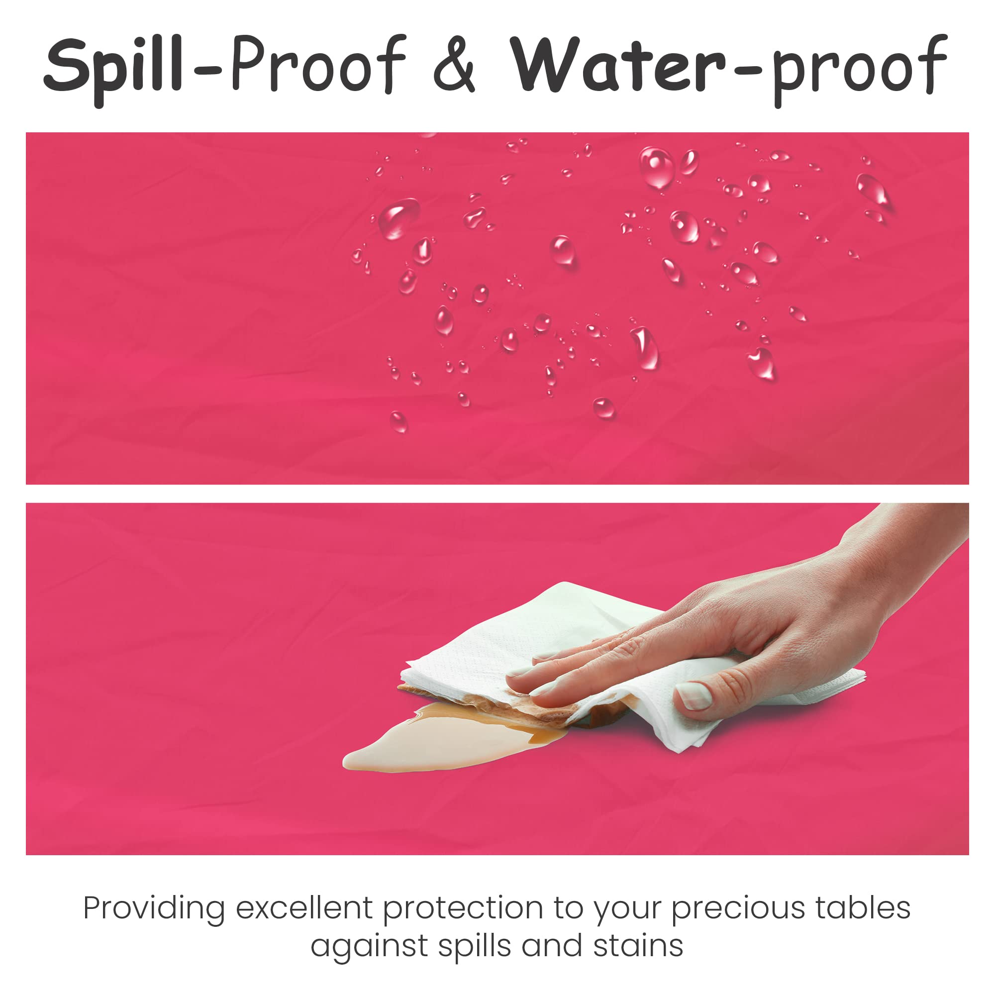 14 Pack Premium Hot Pink Plastic Tablecloth - 54 X 108 In. Disposable Rectangle Plastic Table Cloth - Decorative Rectangle Table