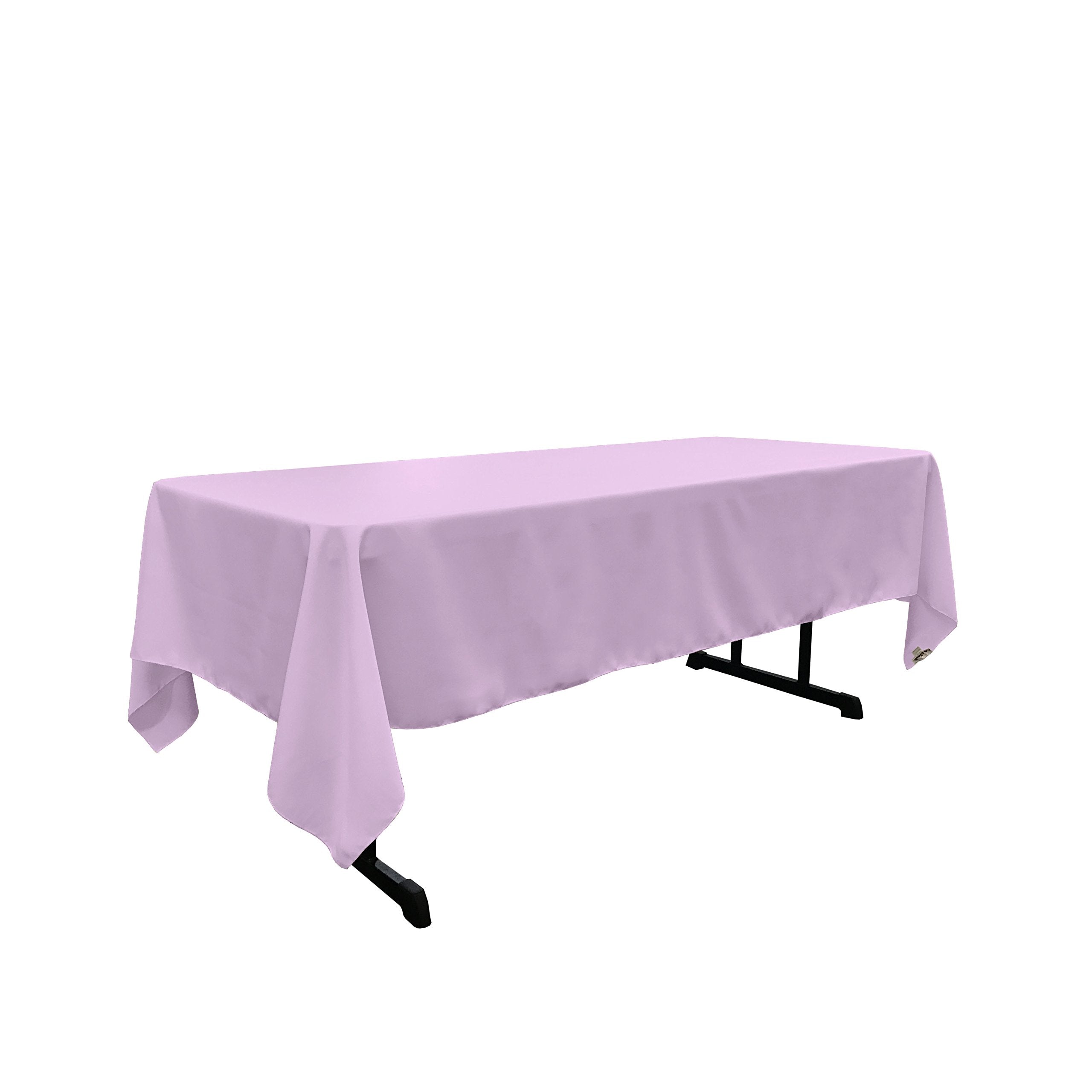 LA Linen Polyester Poplin Rectangular Tablecloth  60 by 126-Inch  Lilac