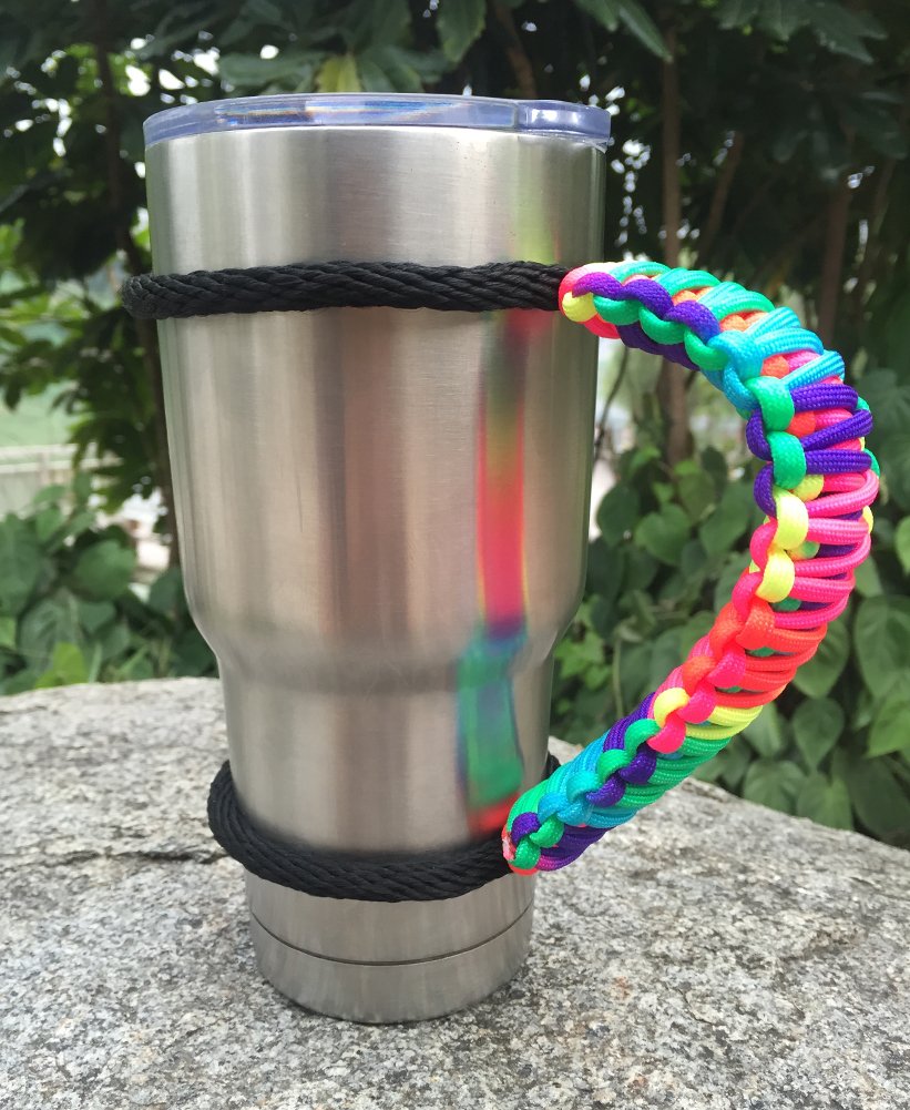 Moce Handmade Paracord Handle For Yeti/Rtic/Ozark Trail Rambler 30 Oz Tumbler. Colorful