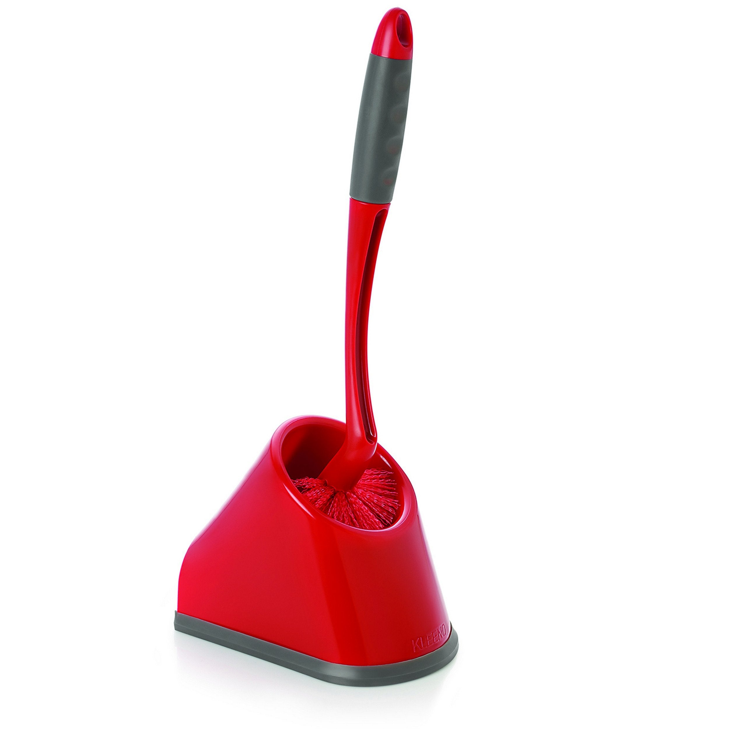 Kleeno Cello Angular Toilet Brush with Storage (Red and Grey) & Kleeno Kitchen Platform and Plastic Glass Wiper (Blue and White)