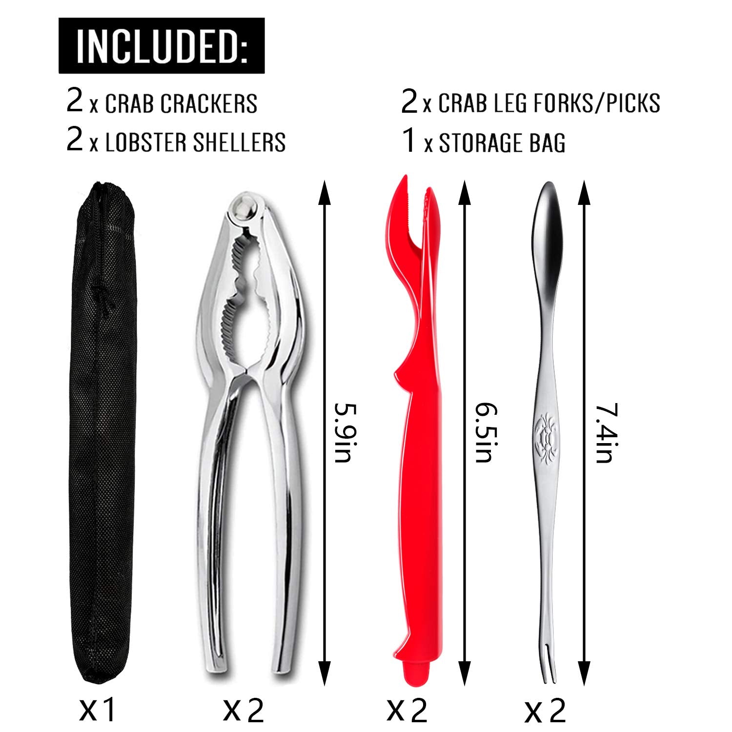 Crab Leg Crackers - Crab Crackers And Tools Set With Stainless Steel Seafood Utensils Crackers & Forks Cracker, Shellfish Cracke