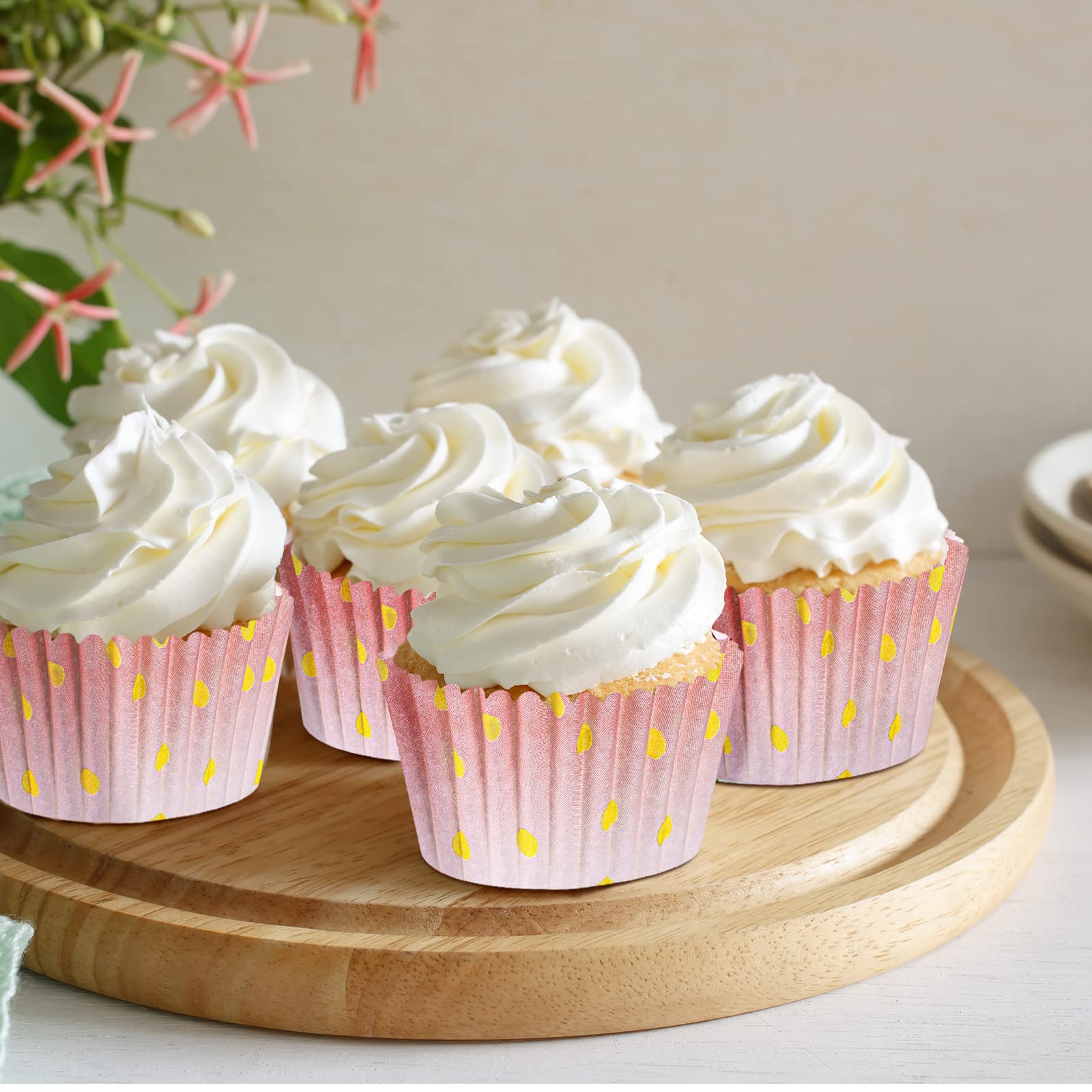 Funtery 300 Count Pink Cupcake Liners Pink Gold Bridal Shower Cupcake Wrappers Cupcake Wrappers Decorations Paper Cupcake Liners