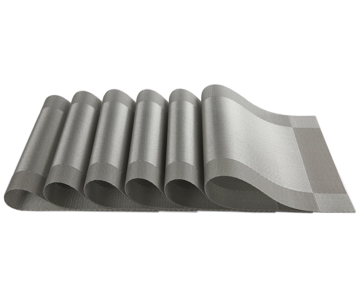 8 Pcs Heat-Resistant Placemats For Table Protection - Elegant Waterproof Placemats For Dining Tables - Gray Table Protectors For