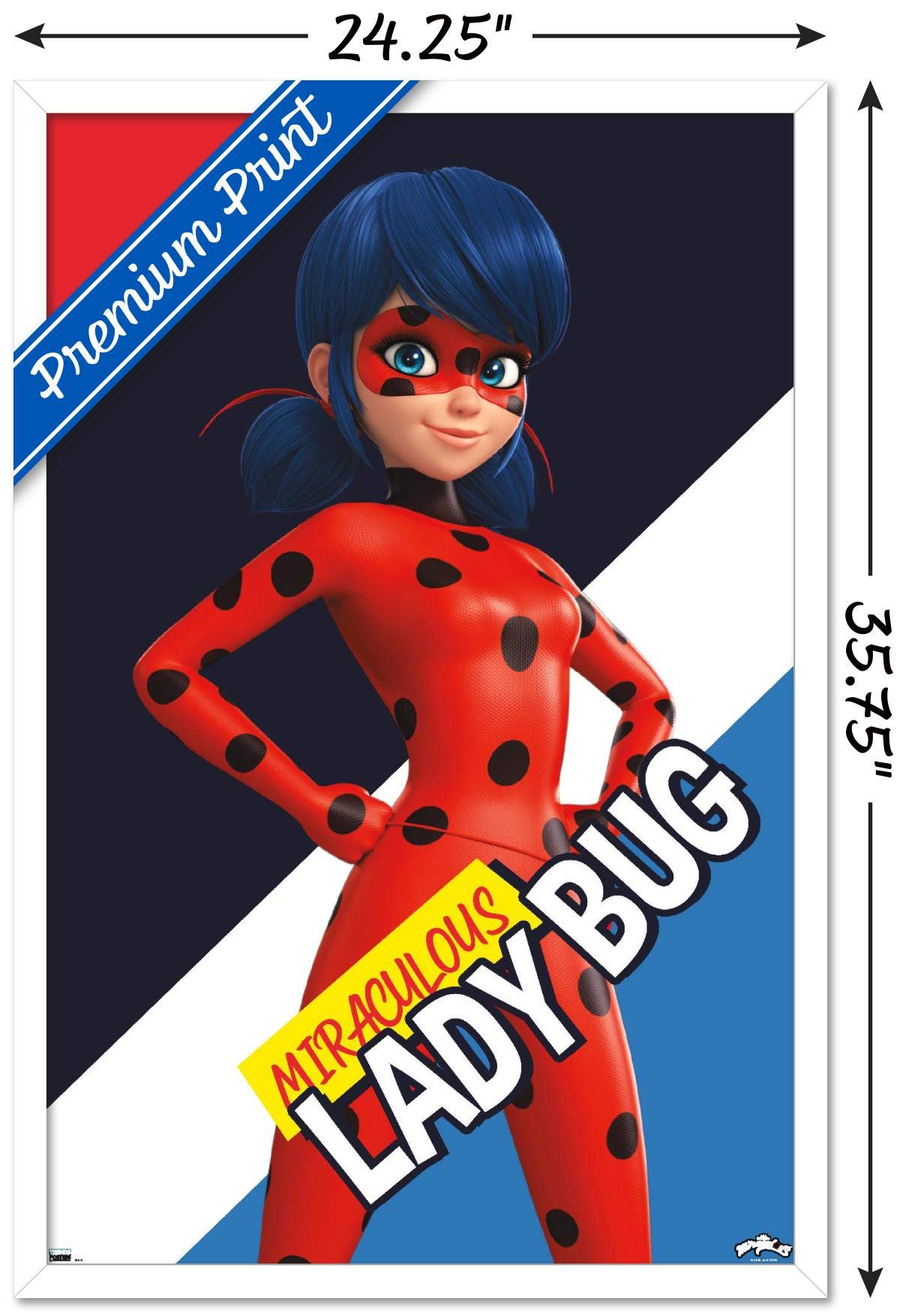 Trends International Miraculous-Ladybug Wall Poster, 22.375 In X 34 In, White Framed Version
