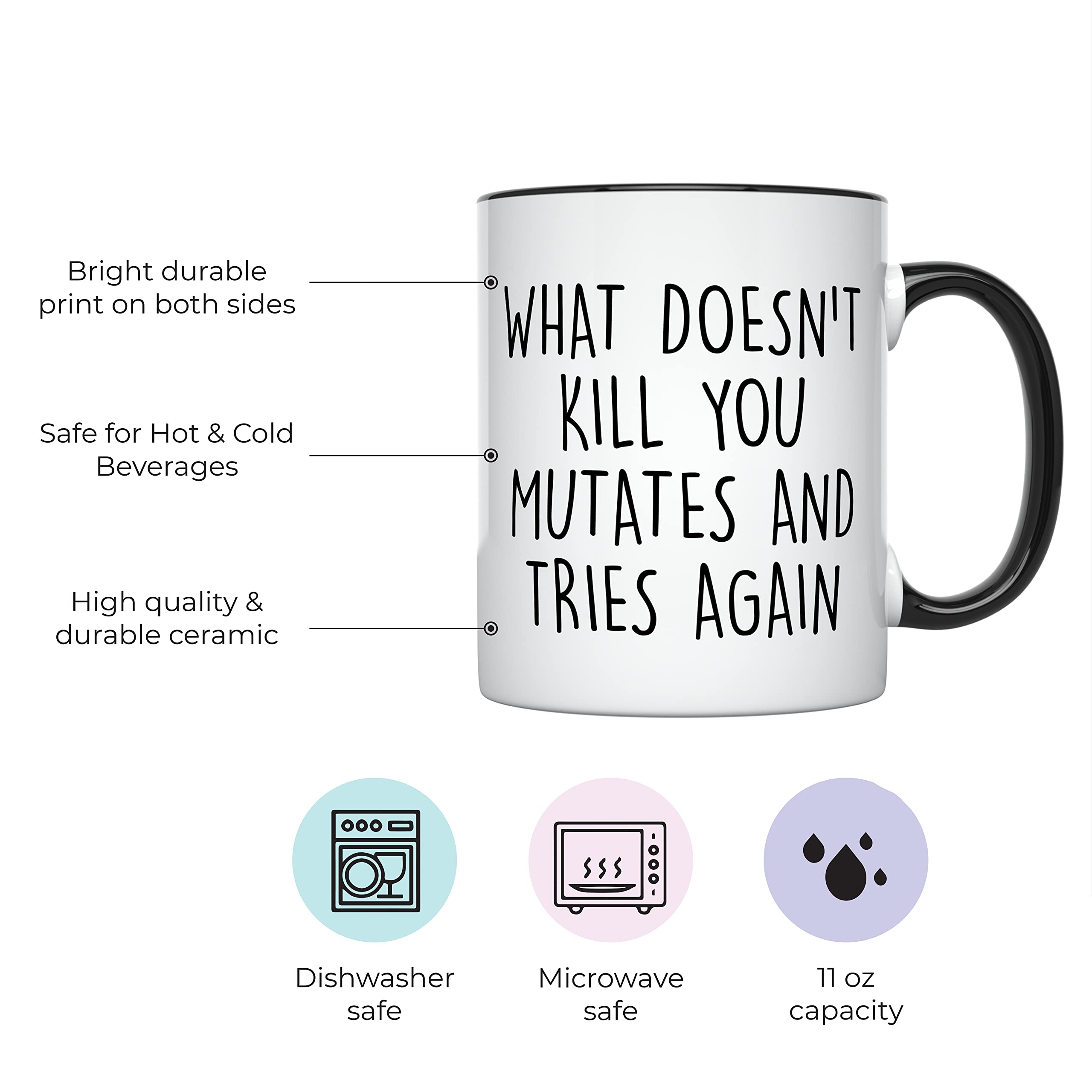 Younique Designs Get Well Mug For Men And Women, 11 Ounces, Funny Covid Cup, Quarantine Coffee Mug For Adults, Covid 19 Mug (Bla