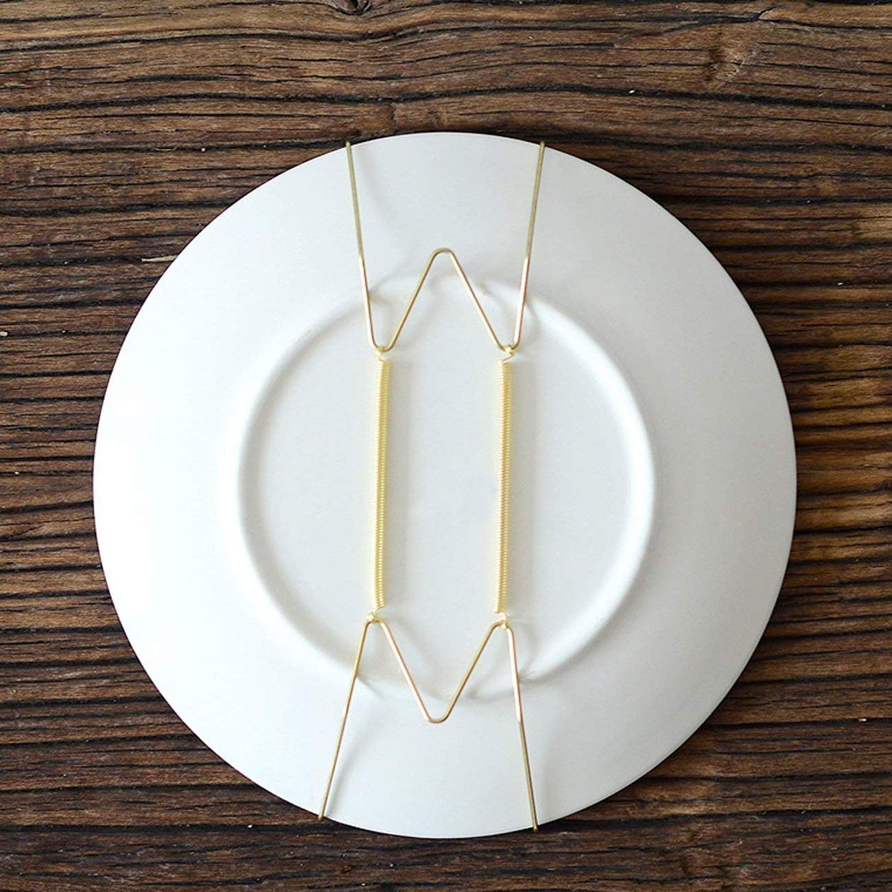 Tihood 10Pcs 8    Invisible Wall Plate Hanger/Tray Display Hanger Brass Coated Holds 7.5'' To 8.8'' Plates