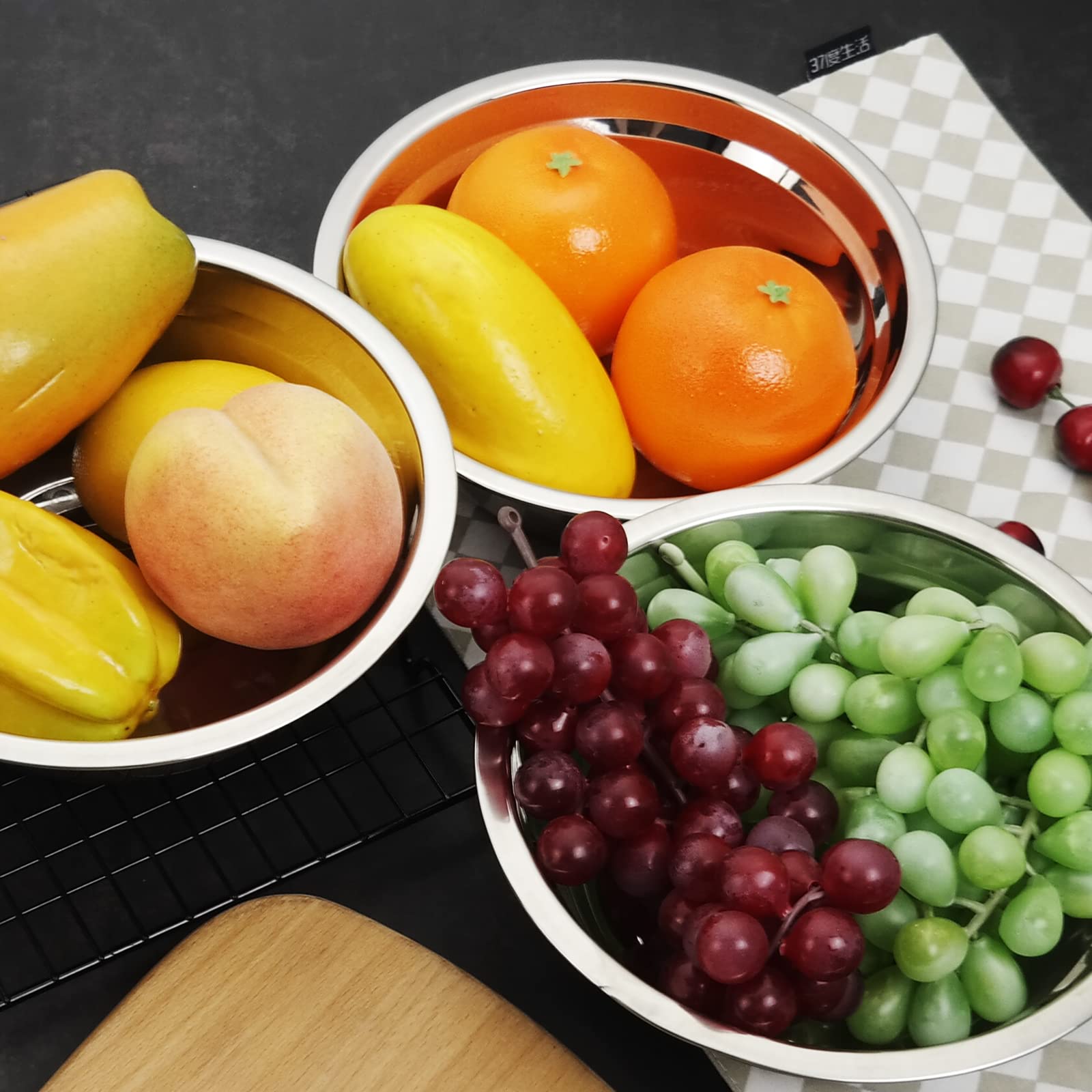 Buyitt Salad Mixing Bowls, Stainless Steel Serving Bowl, Set Of 6