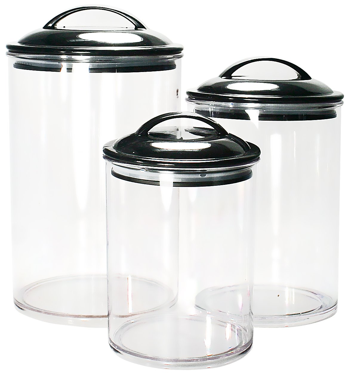 Calypso Basics By Reston Lloyd Acrylic Storage Canisters, Set Of 3, Black