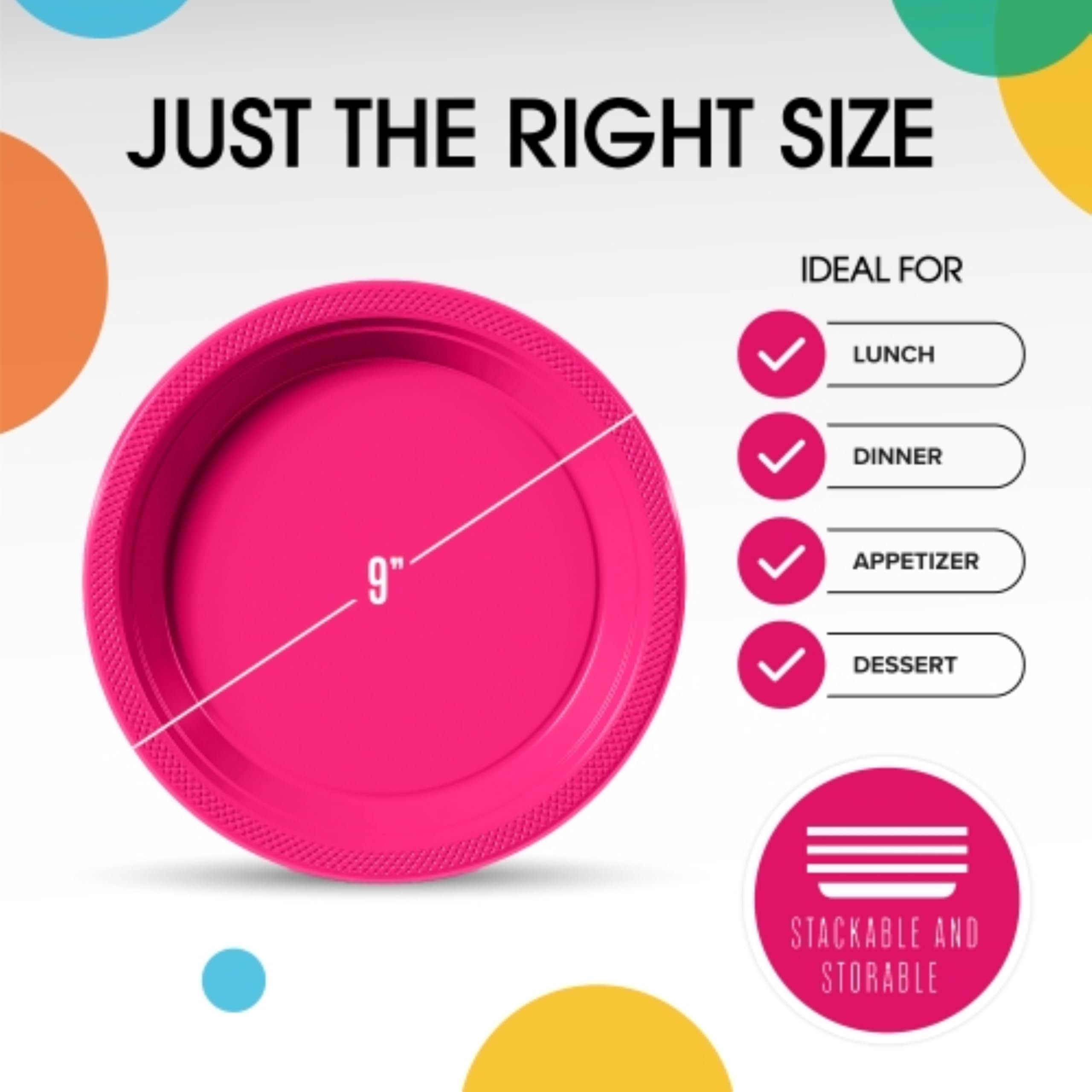 Exquisite Cerise Plastic Plates For Party 9 Cerise Disposable Plates For Party Supplies 50 Pcs Disposable Dinner Plate Heavy D