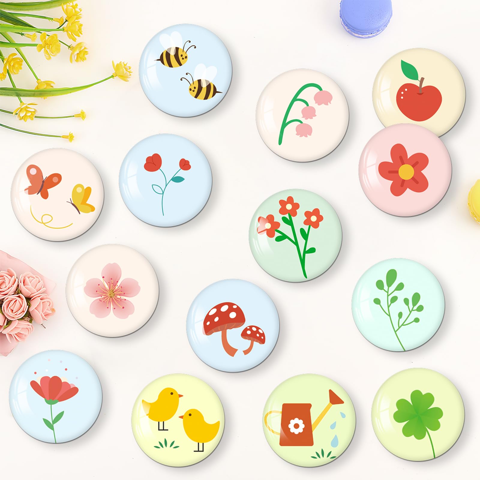 MORCART 30PCS Summer Magnets for Fridge Cute Decoration Magnets Gift for Refrigerator Locker Whiteboard Decorative Magnetic Boar