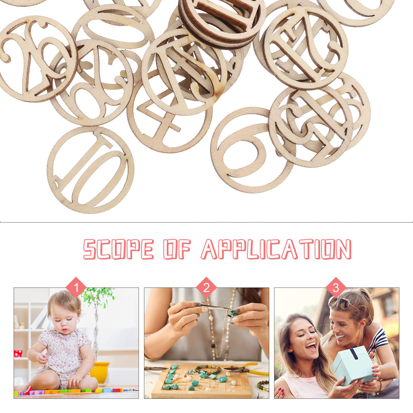 30pcs Unfinished Craft Decor Numbers Ideal Home Store Party Decorations