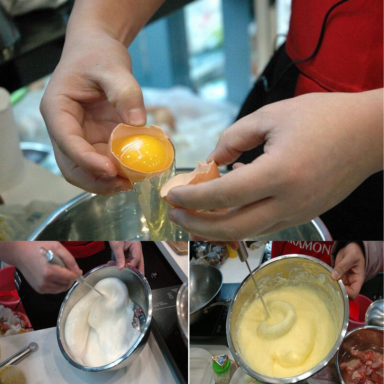 Egg Beater Stainless Surround Helixspring Coil Whisk, Egg Frother, Milk And Blender - Kitchen Utensils (Small)
