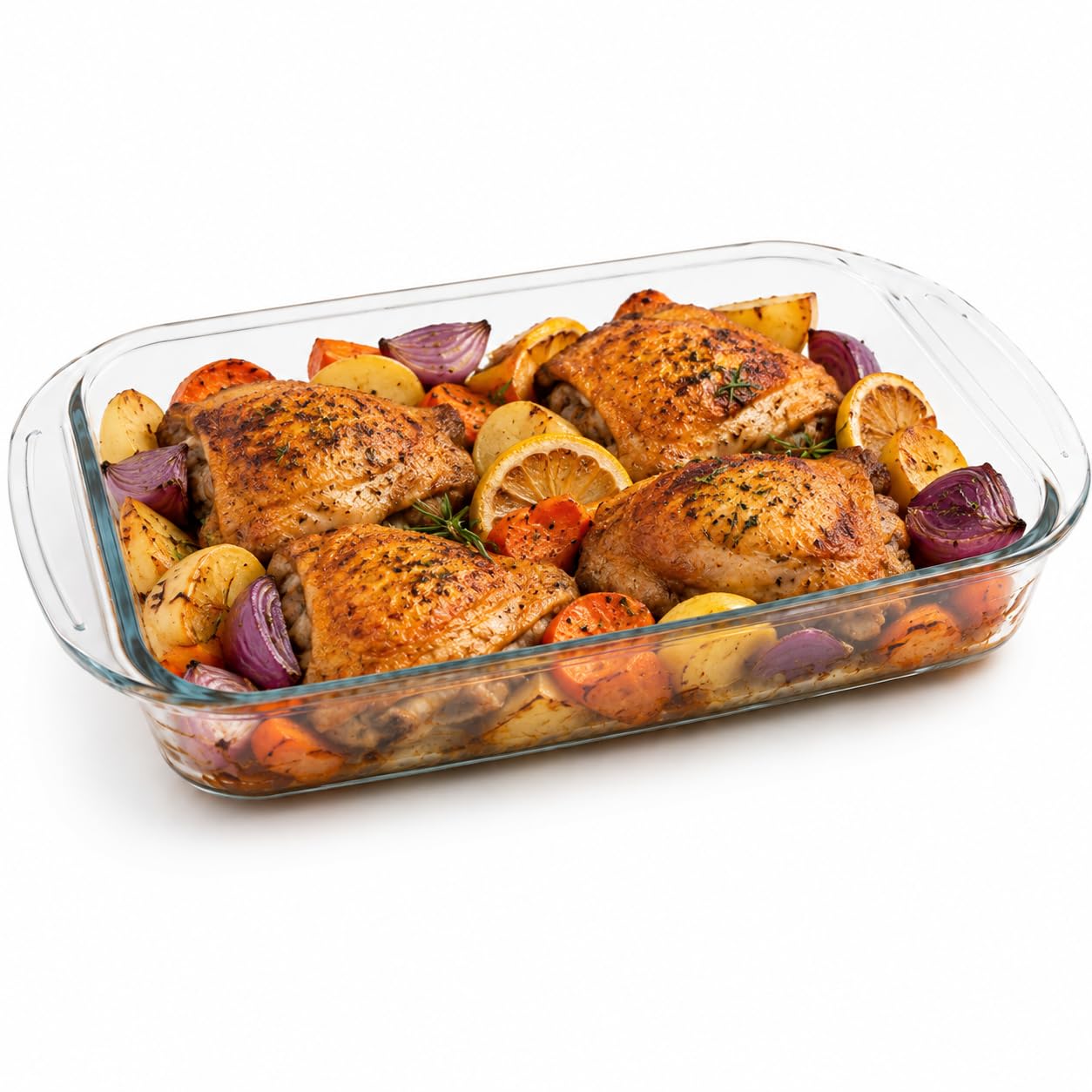 NVLIKNA 1.6L Rectangular Glass Baking pan, Clear Borosilicate Glass