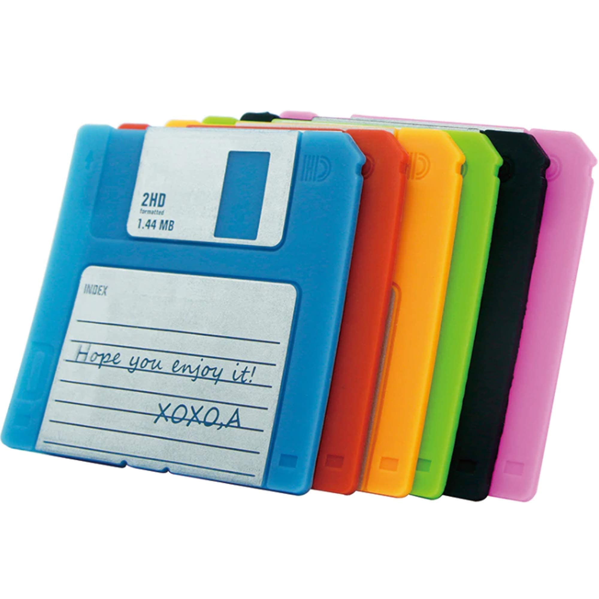 Aliance Set Of 6 Silicon Floppy Disk Coasters Fun - Retro Coasters - Durable Heat Resistant - Non Slip - Good Gift