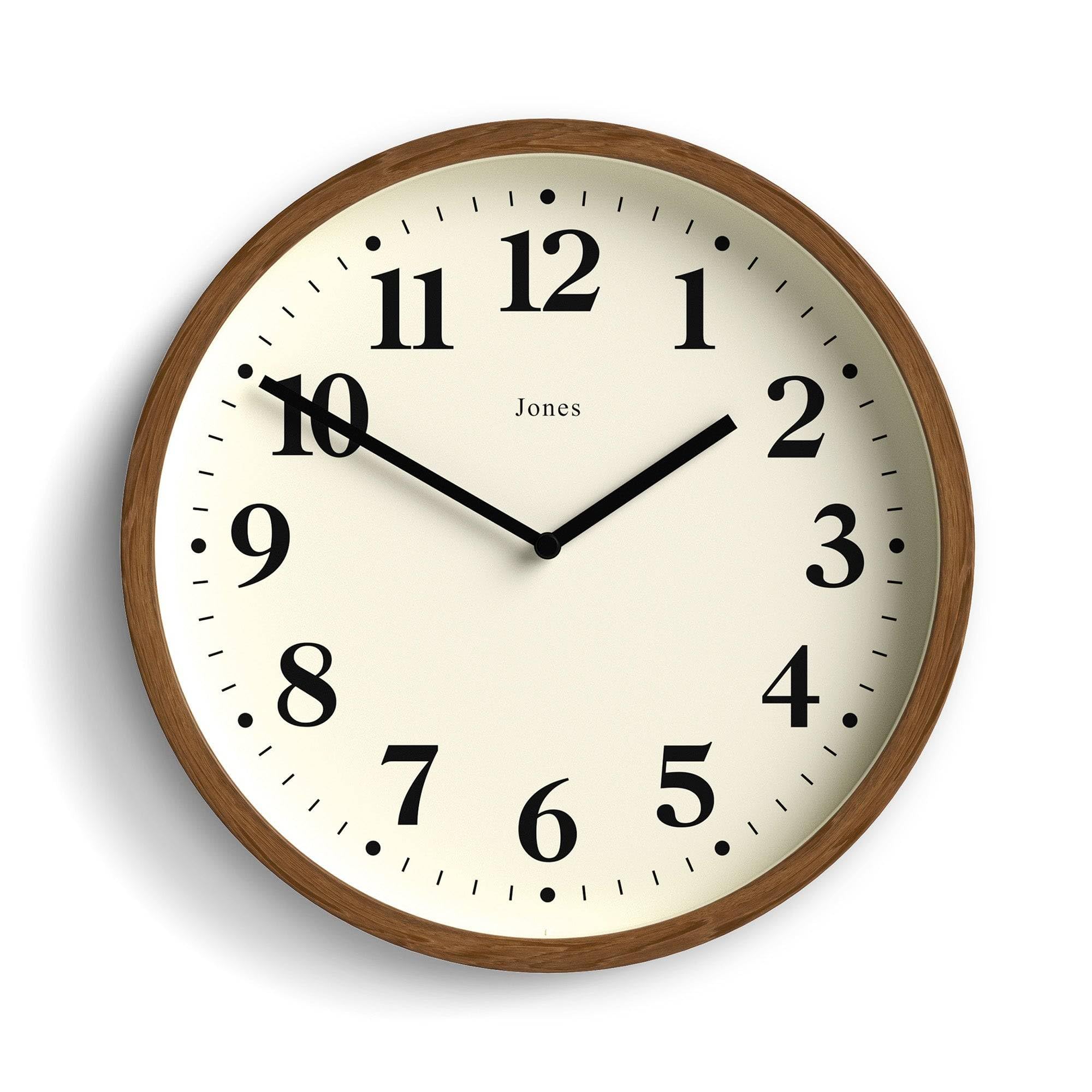 Jones Clocks Lodge Wall Clock - Modern Wall Clock - Small Wall Clock - Round Clock - Kitchen Clock - Clocks For Living Room - Of