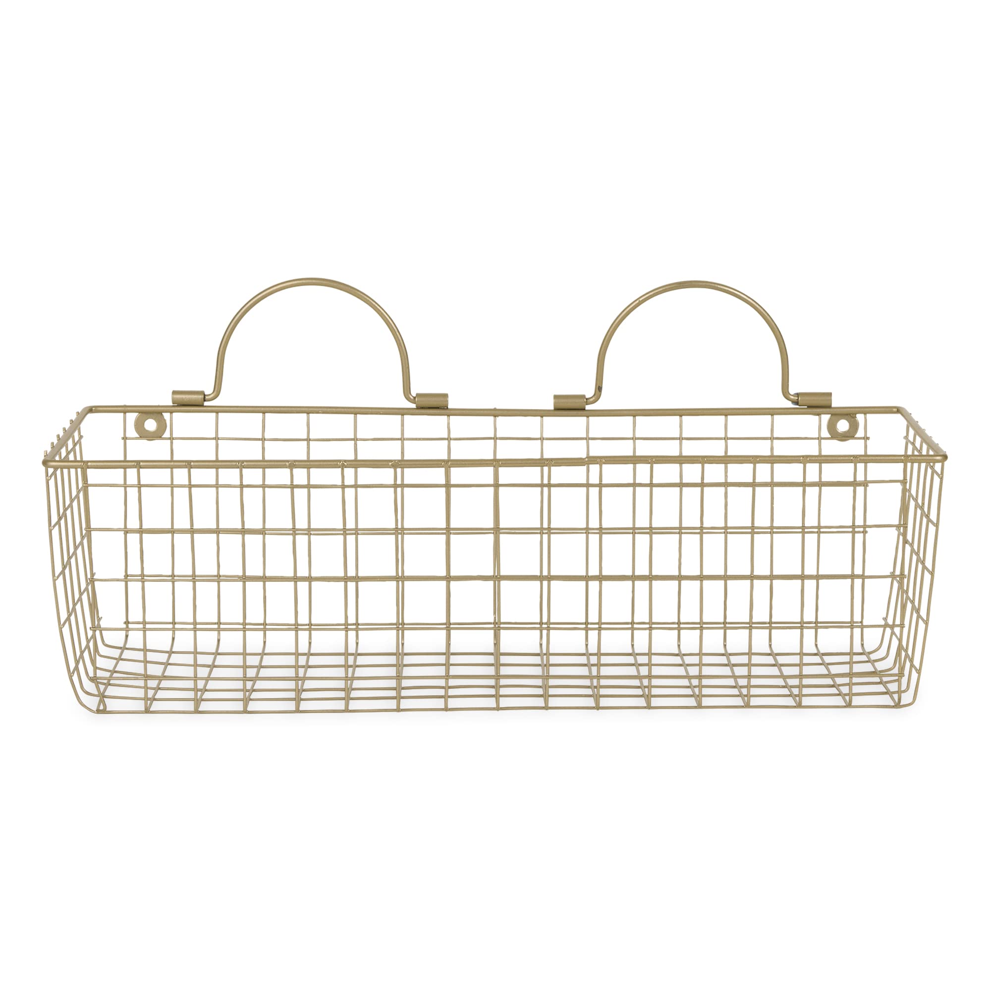 ASST GOLD WIRE WALL BASKET SET/2