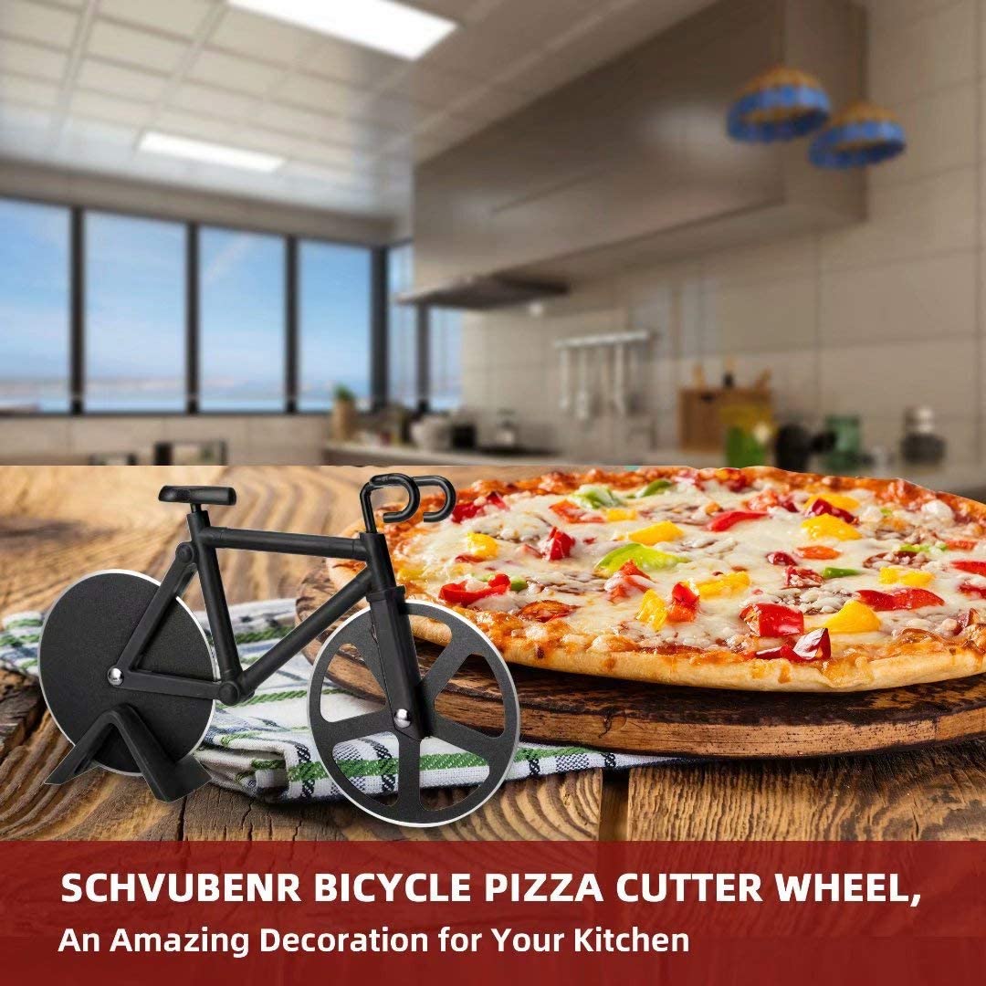 Schvubenr Bicycle Pizza Cutter Wheel - Gifts For Cyclists Men - Housewarming Christmas Gift - Bike Pizza Cutter - Funny Kitchen