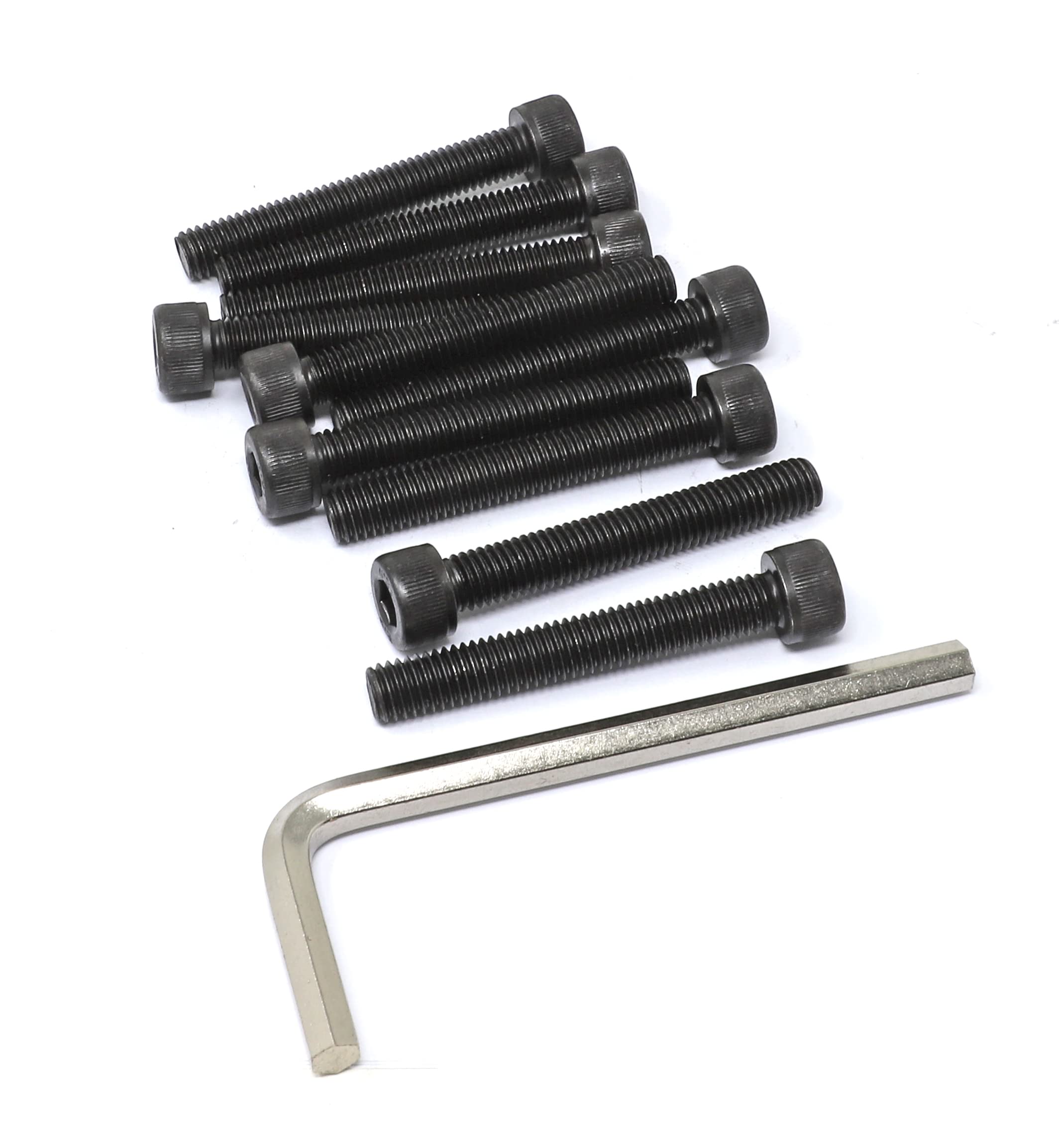 Iexcell 10 Pcs M8 X 55 Thread Pitch 125 Mm Alloy Steel 129 Grade Hex Socket Head Cap Screws Bolts Kit, Black Oxide Finish