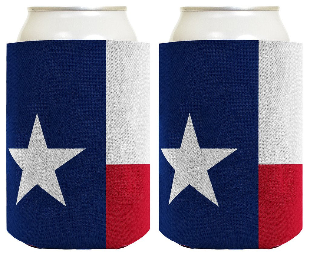 Funny Can Coolie Texas Flag Lone Star State Pride 2 Pack Can Coolie Drink Coolers Coolies Texas Flag