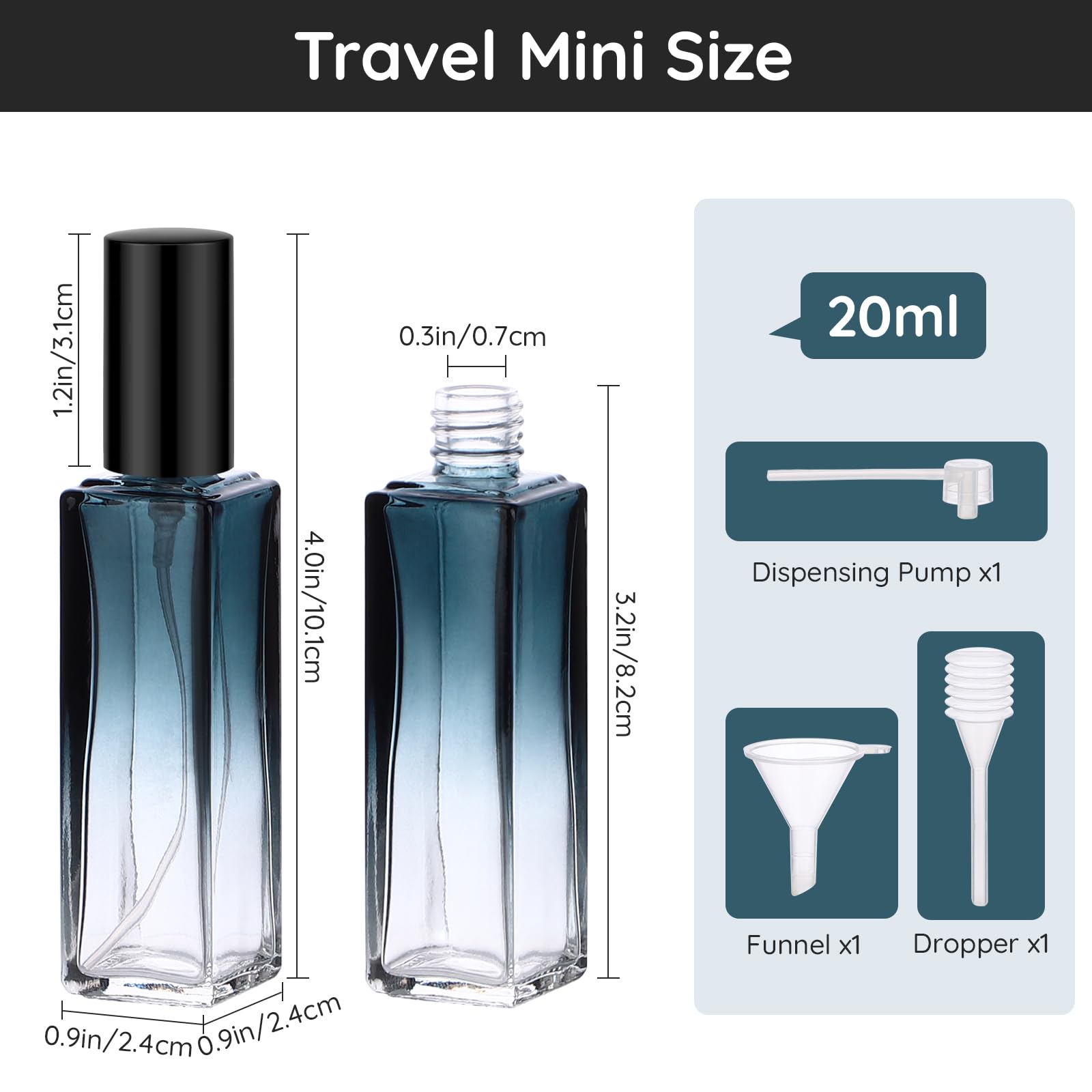 Segbeauty Glass Perfume Spray Bottle, 5 Pack Of 20Ml Mini Travel Atomizer Sprayer For Perfume, Empty Press Pump Bottle Refillabl