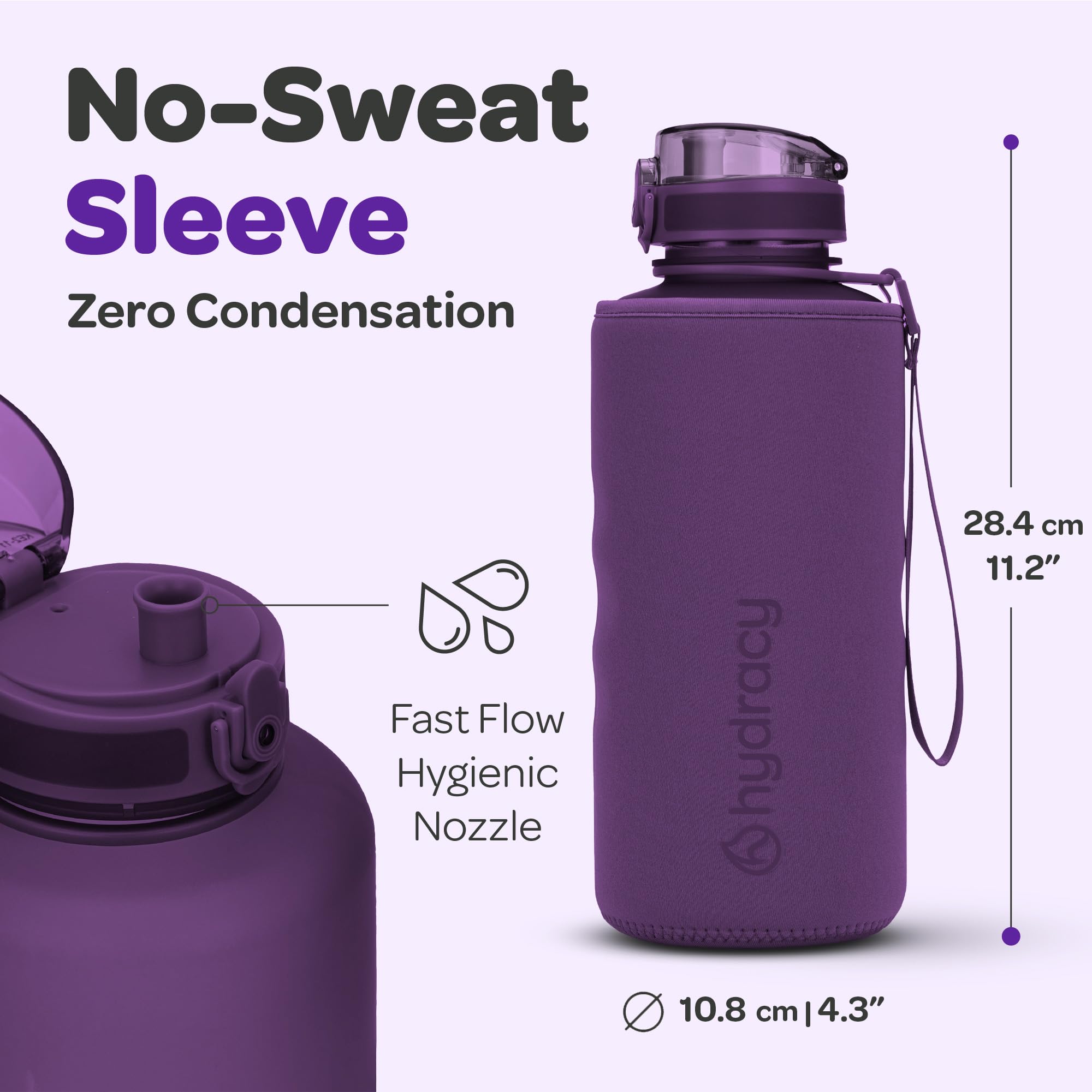 Hydracy 2L Large Water Bottle, 100% Bpa Free Tritan Plastic, Leakproof, Zero Condensation, Motivational Timeline, Safe, Non-Toxi