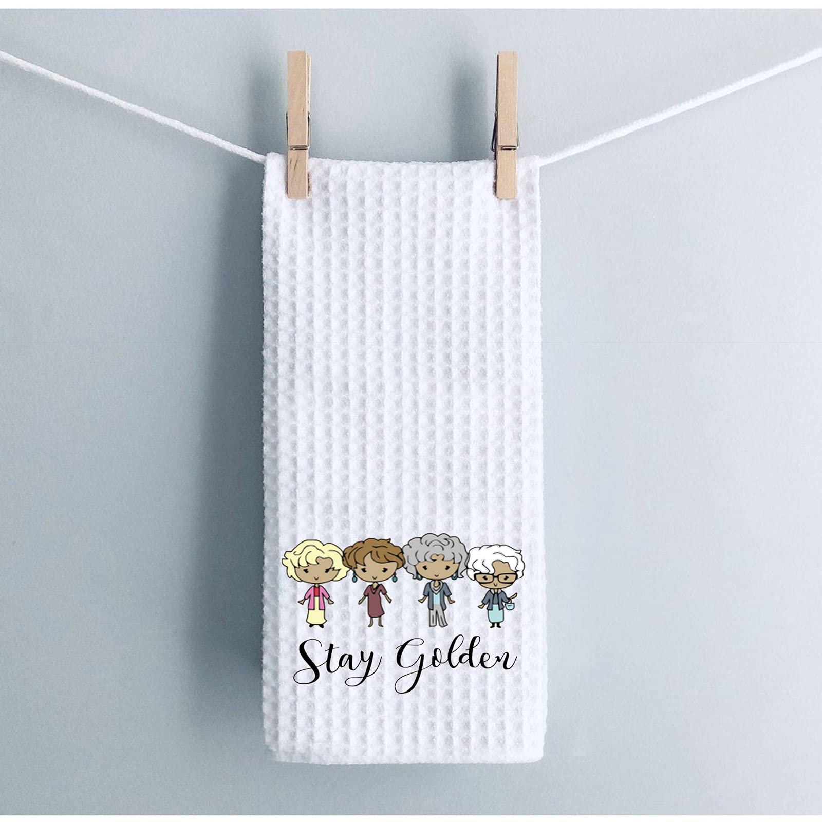 Wcgxko Tv Show Inspired Stay Golden Kitchen Home Decor Hostess Gift Flour Sack Towel Dish Towel Hand Towel (Stay Golden Towel)