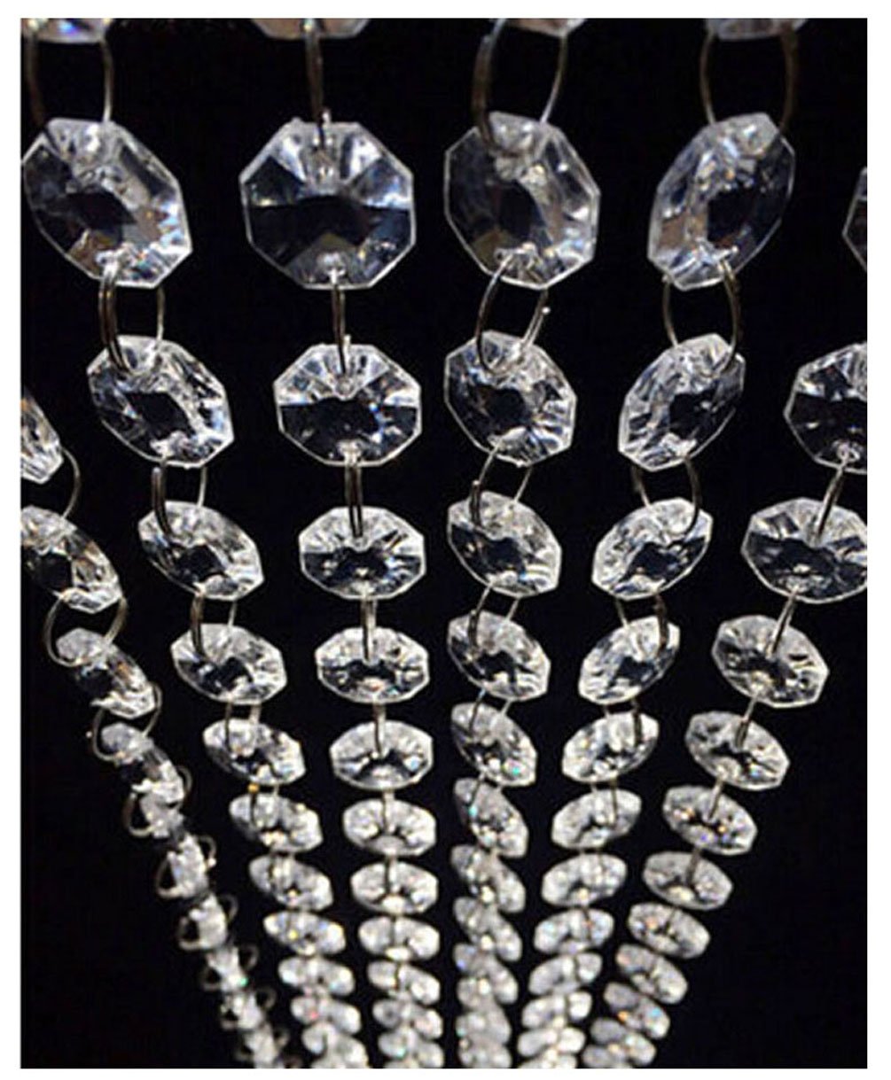 WAZHRMGHG 99FT Clear Acrylic Crystal Garland Strands Hanging Chandelier Bead Chain Ornament String Decorations for Manzanita Cen