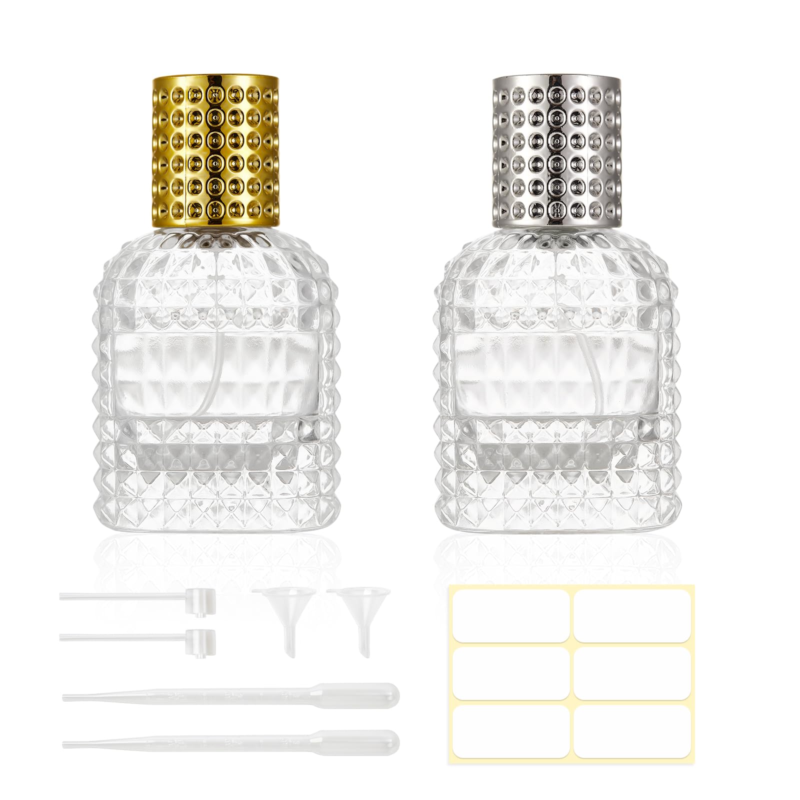 Hxryagi 2 Pack 30Ml Refillable Spray Perfume Bottles, Empty Clear Perfume Atomizer, Portable Perfume Mist Spray Bottle Travel Pe