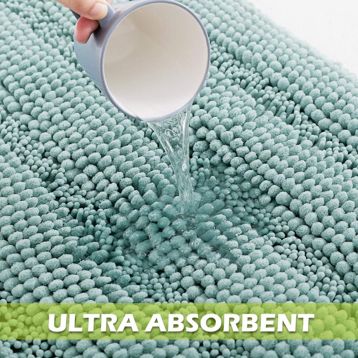 Large Bathroom Rugs - Decorations Soft Bath Mat Water Absorbent Non-Slip Quick Drying Thick Shaggy Chenile Bathtub Set For Toile