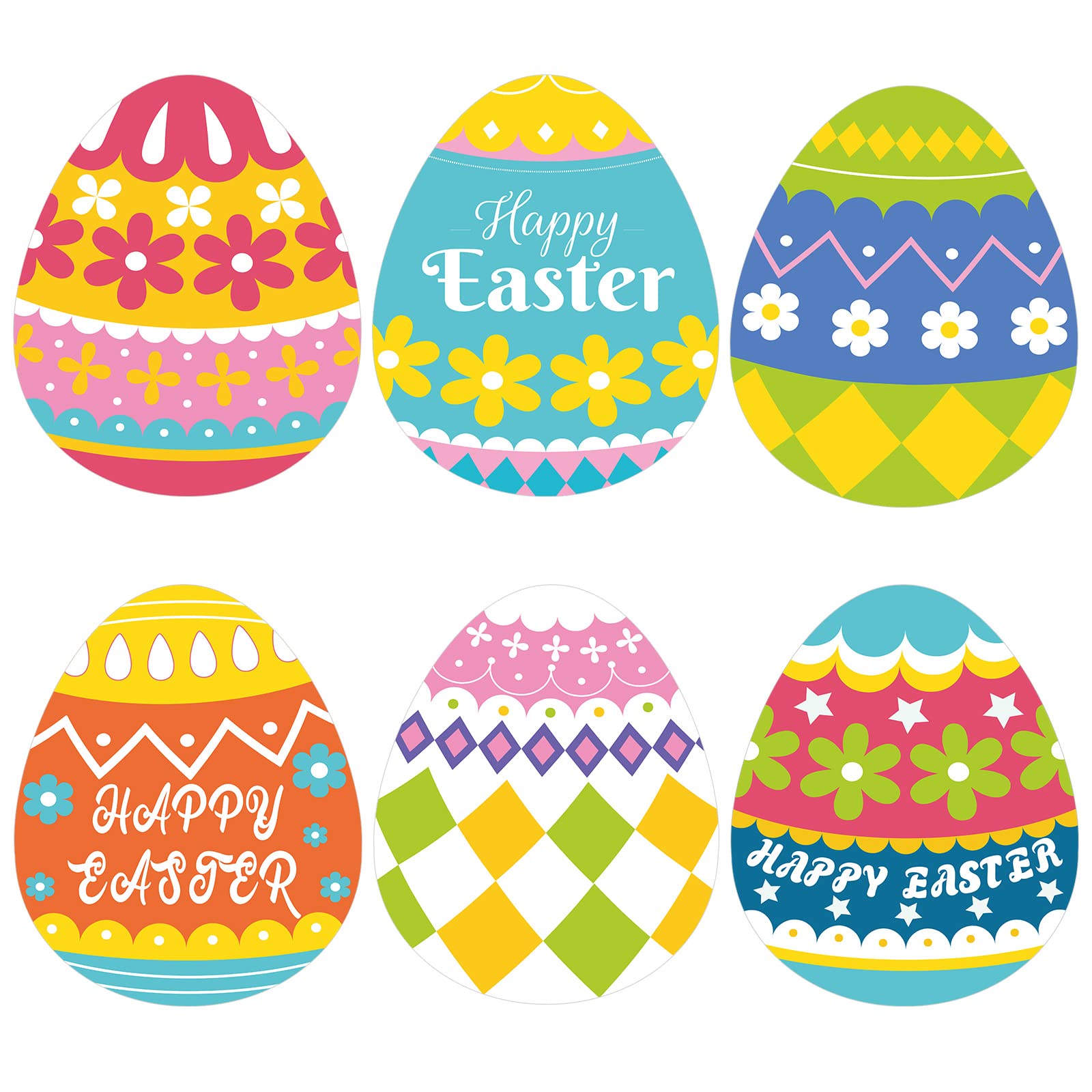 Geyee 48 Pieces Easter Eggs Placemats Spring Easter Disposable Paper Table Mats Eggs Shaped Party Supplies for Bunny Funny Dinne