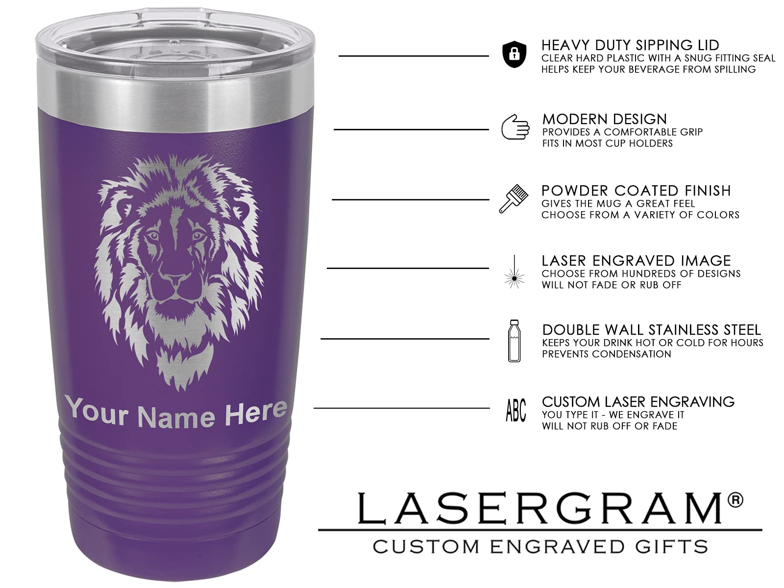Lasergram 20Oz Vacuum Insulated Tumbler Mug, Ma Medical Assistant, Personalized Engraving Included (Dark Purple)