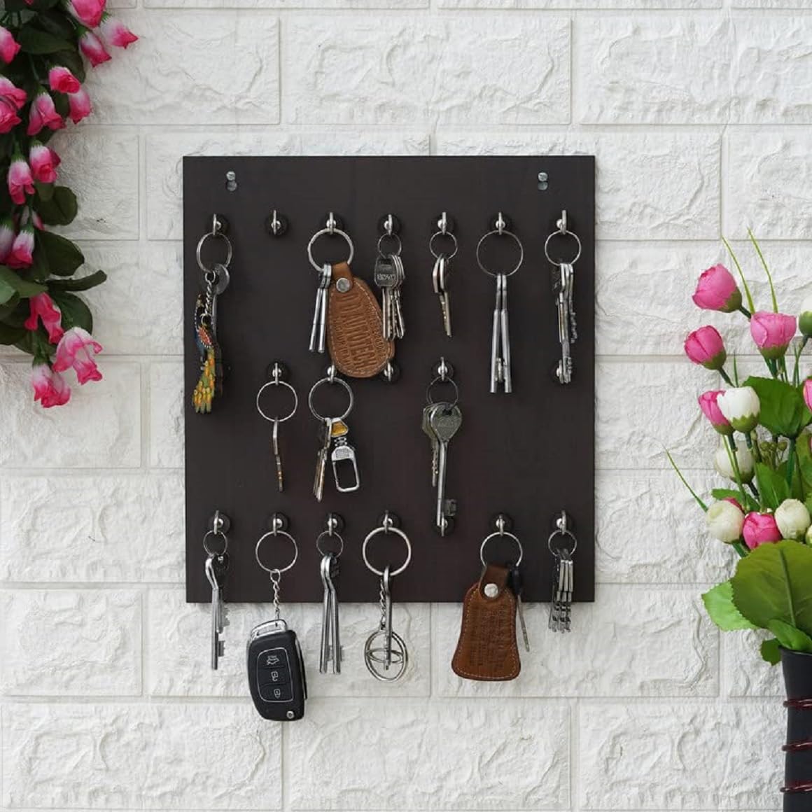 Sanvatsar Key Holder for Home | Wooden Key Stand for Wall | Key Hanger(11x12 Inches) Design05