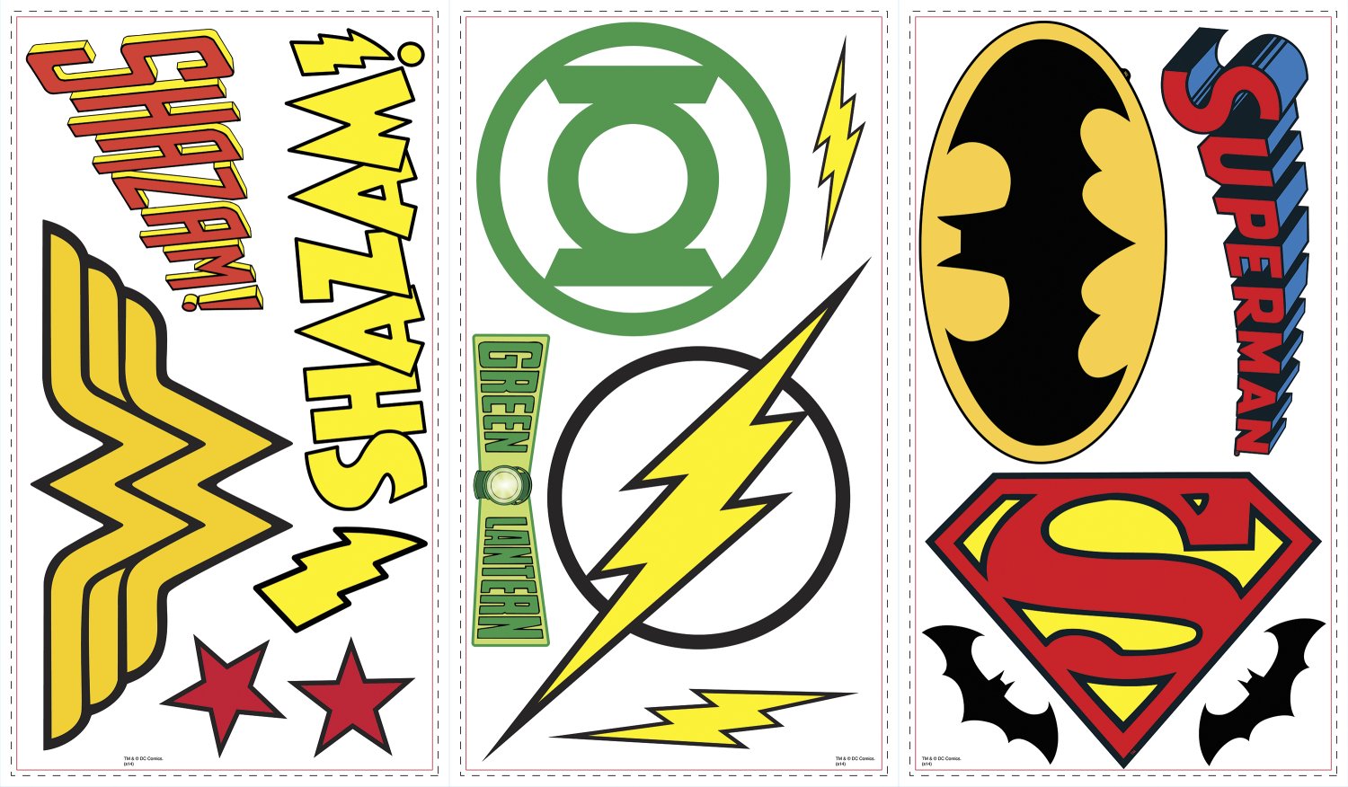 Roommates Rmk2749Scs Dc Superhero Logos Peel And Stick Wall Decals 16 Count