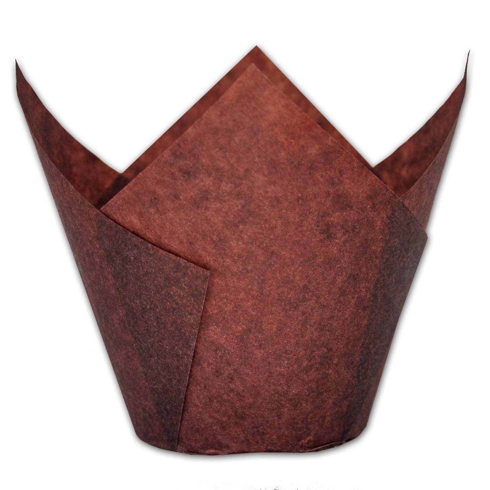 Mybakning Jumbo Extra Large Size Brown Tulip Baking Cups 2-1/4''(Base Diameter) X 3-3/4''(Wall Height) Greaseproof Paper Baking