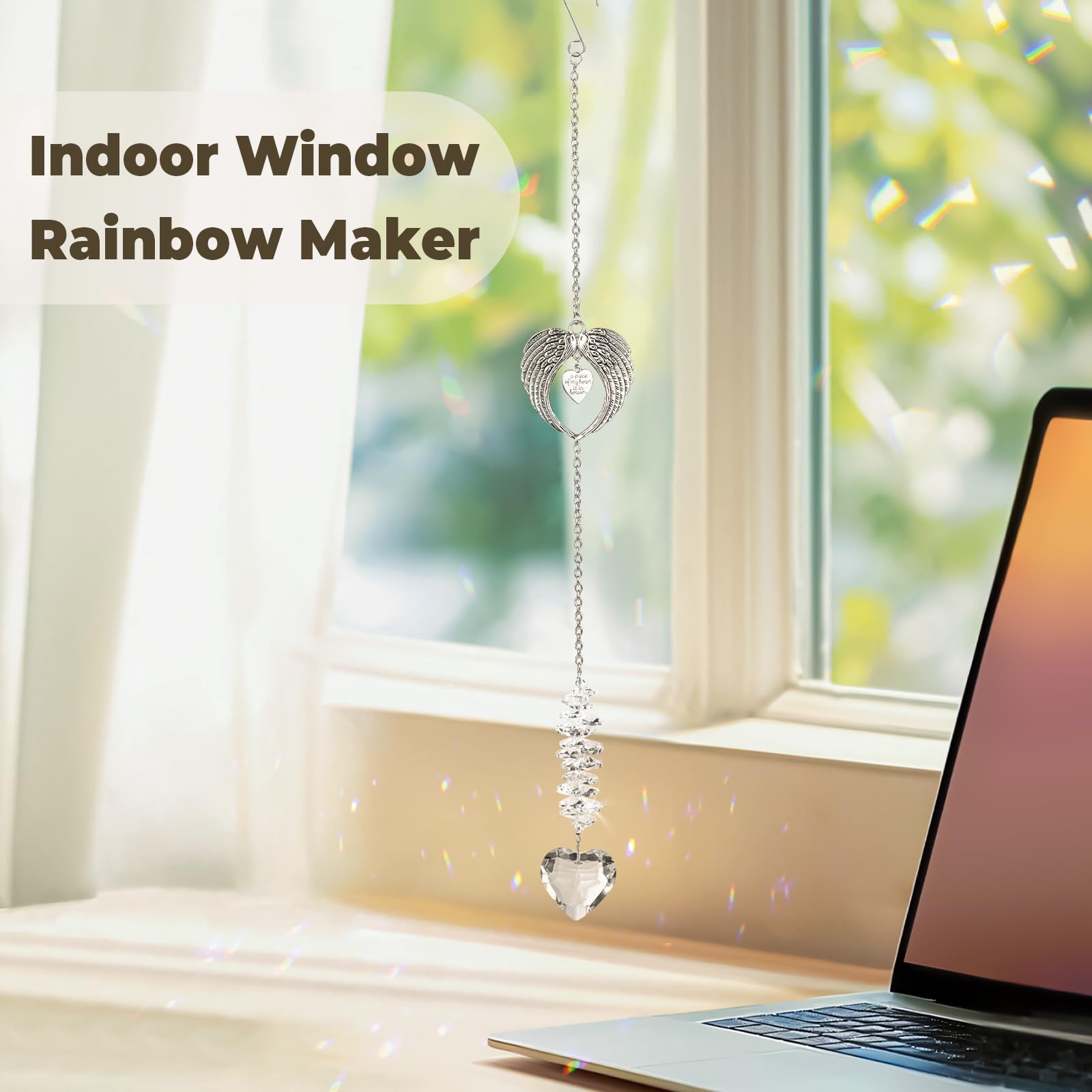Shrebilo Sympathy Gifts for Loss of Loved One, Unique Memorial Gift for Loss of Mom Dad Son Husband, Crystal Suncatchers,Grief G