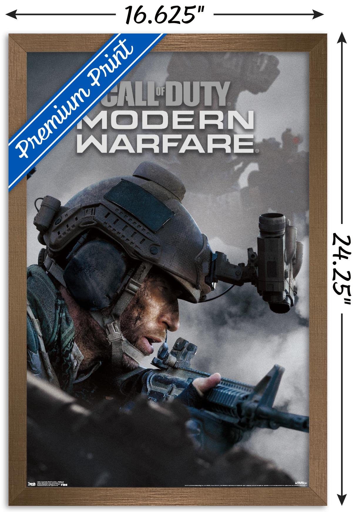Trends International Call Of Duty: Modern Warfare - Multiplayer Wall Poster, 14.725'' X 22.375'', Bronze Framed Version