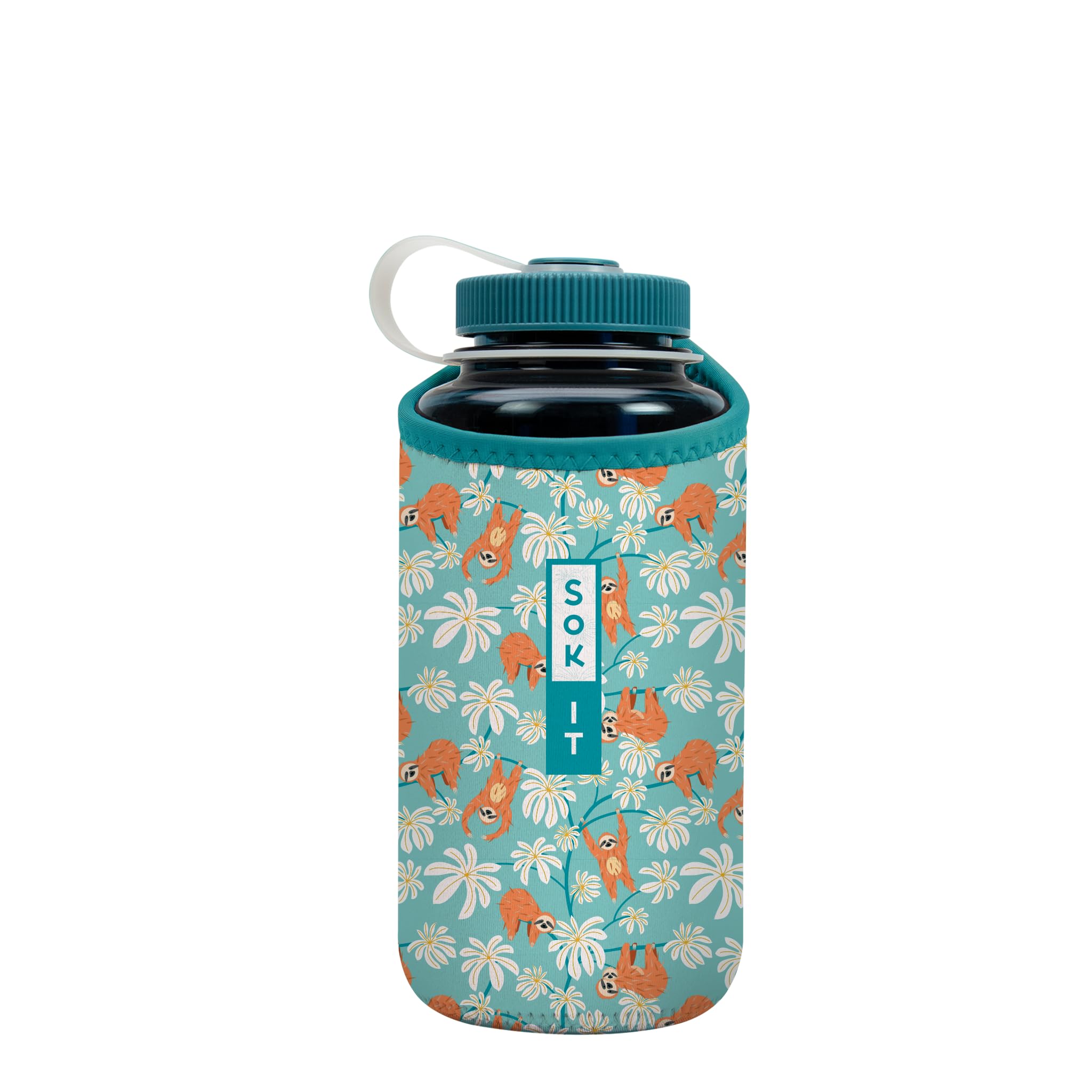 Sok It BotlSok Water Bottle Sleeve Insulated Neoprene Cover (Slothing Around, Fits 32oz Nalgene)