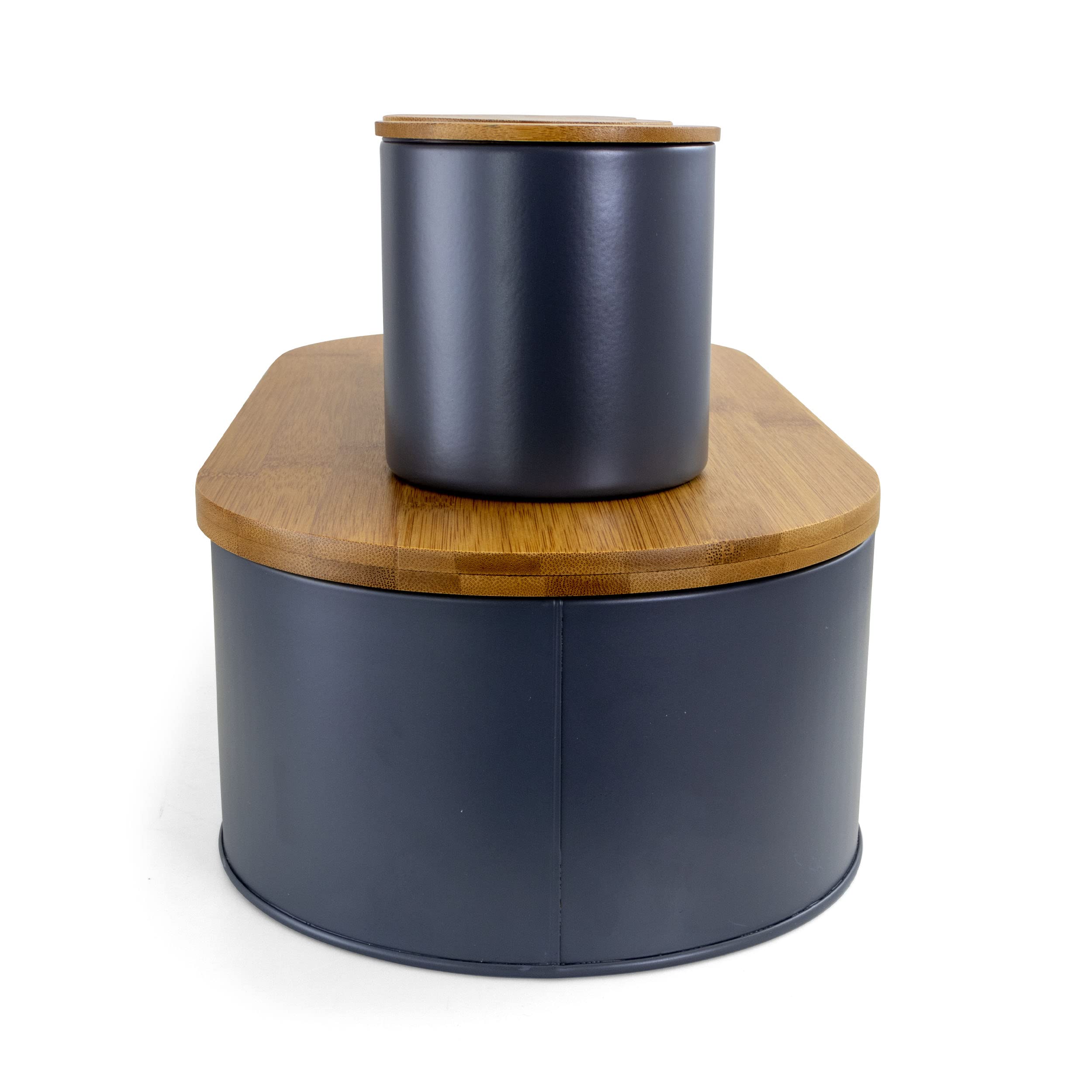 Megachef Charcoal Gray And Bamboo Full Kitchen, 4 Piece Set