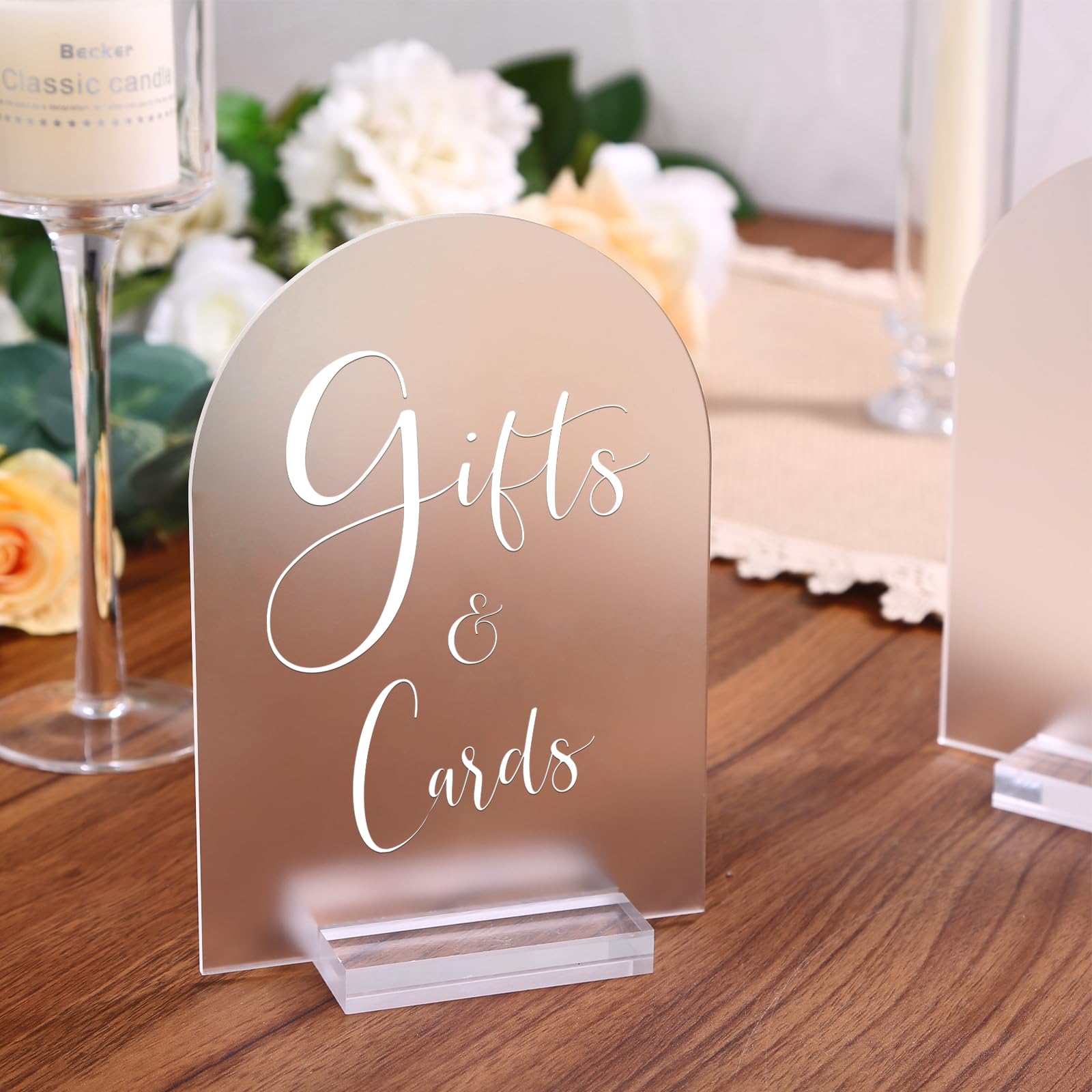 Uniqooo 20 Pcs Acrylic 5X7 Frosted Arch Table Sign For Wedding, 1/8 In Thick, Diy Blank Arch Sign Sheet Perfect For Decoration,